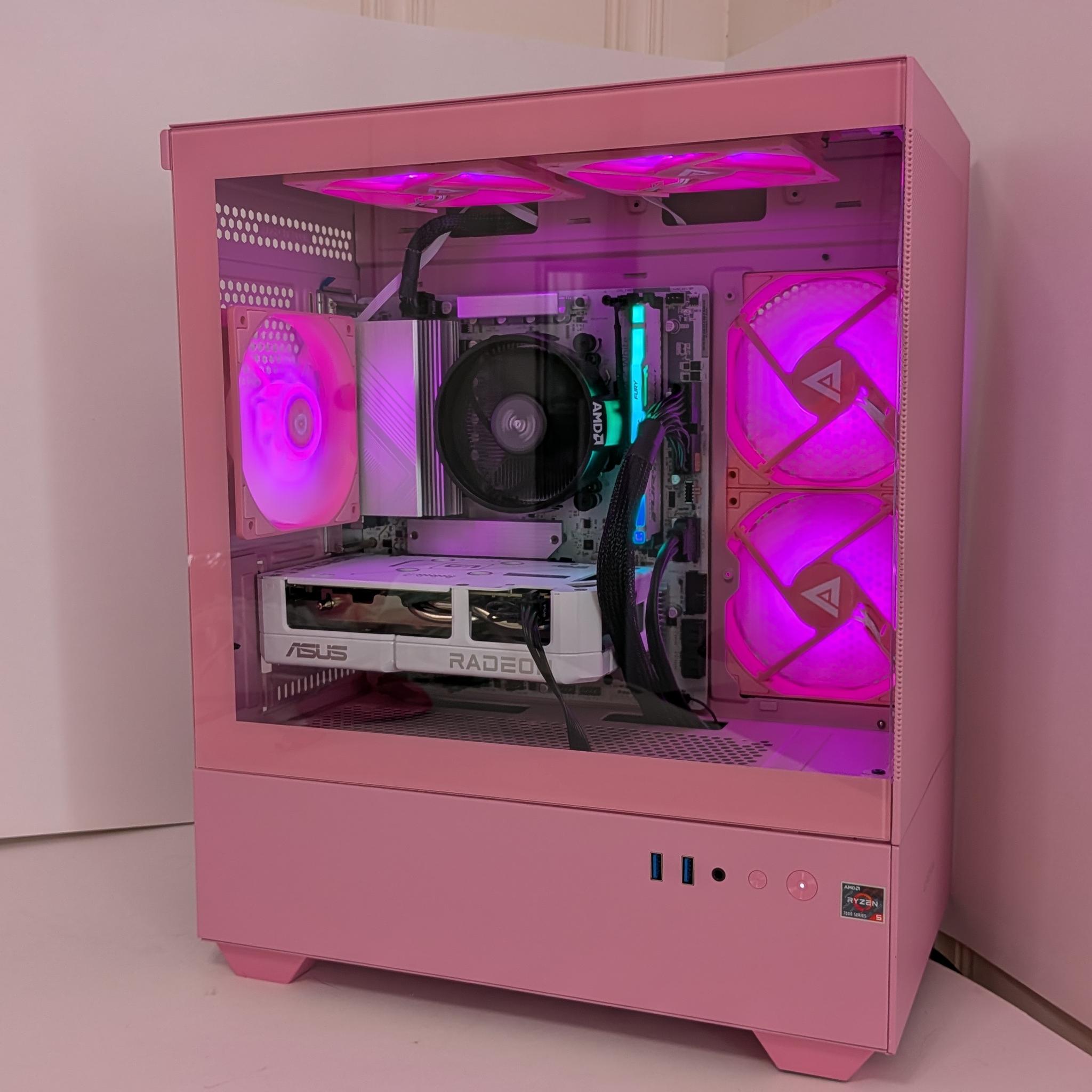 Brand New Build ALL AMD AM5 Custom Gaming PC Pink RGB