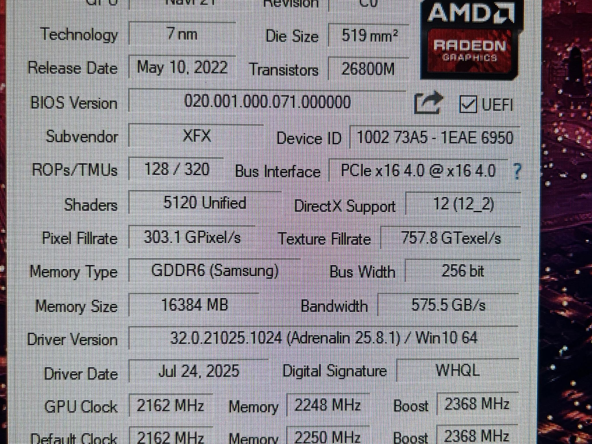 Radeon XFX 6950xt