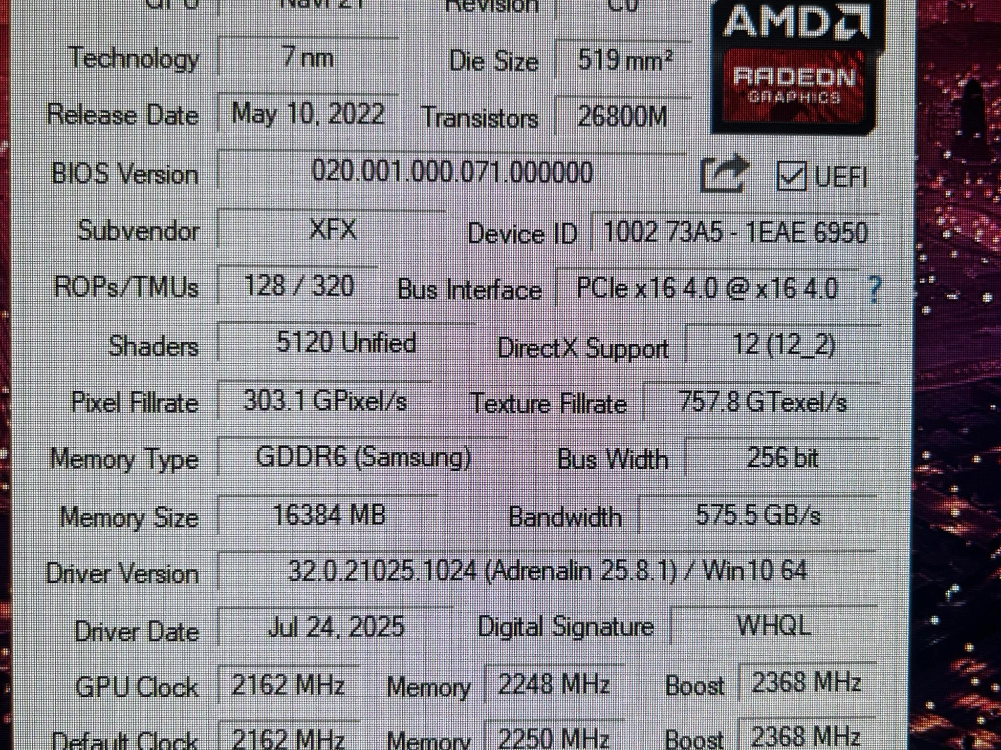Radeon XFX 6950xt