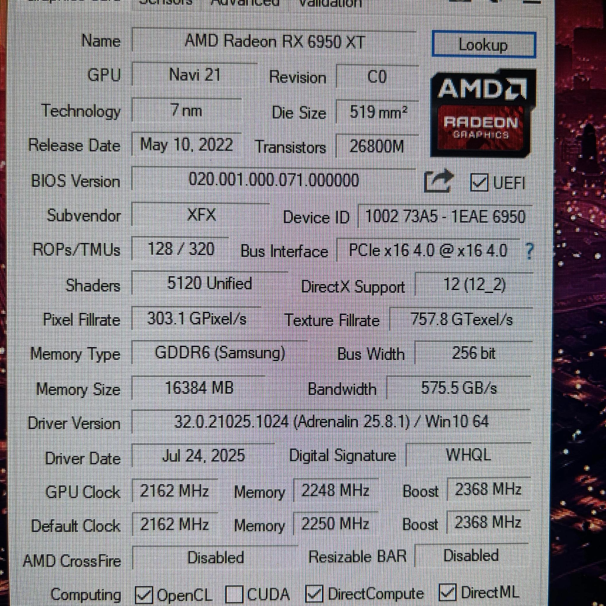 Radeon XFX 6950xt