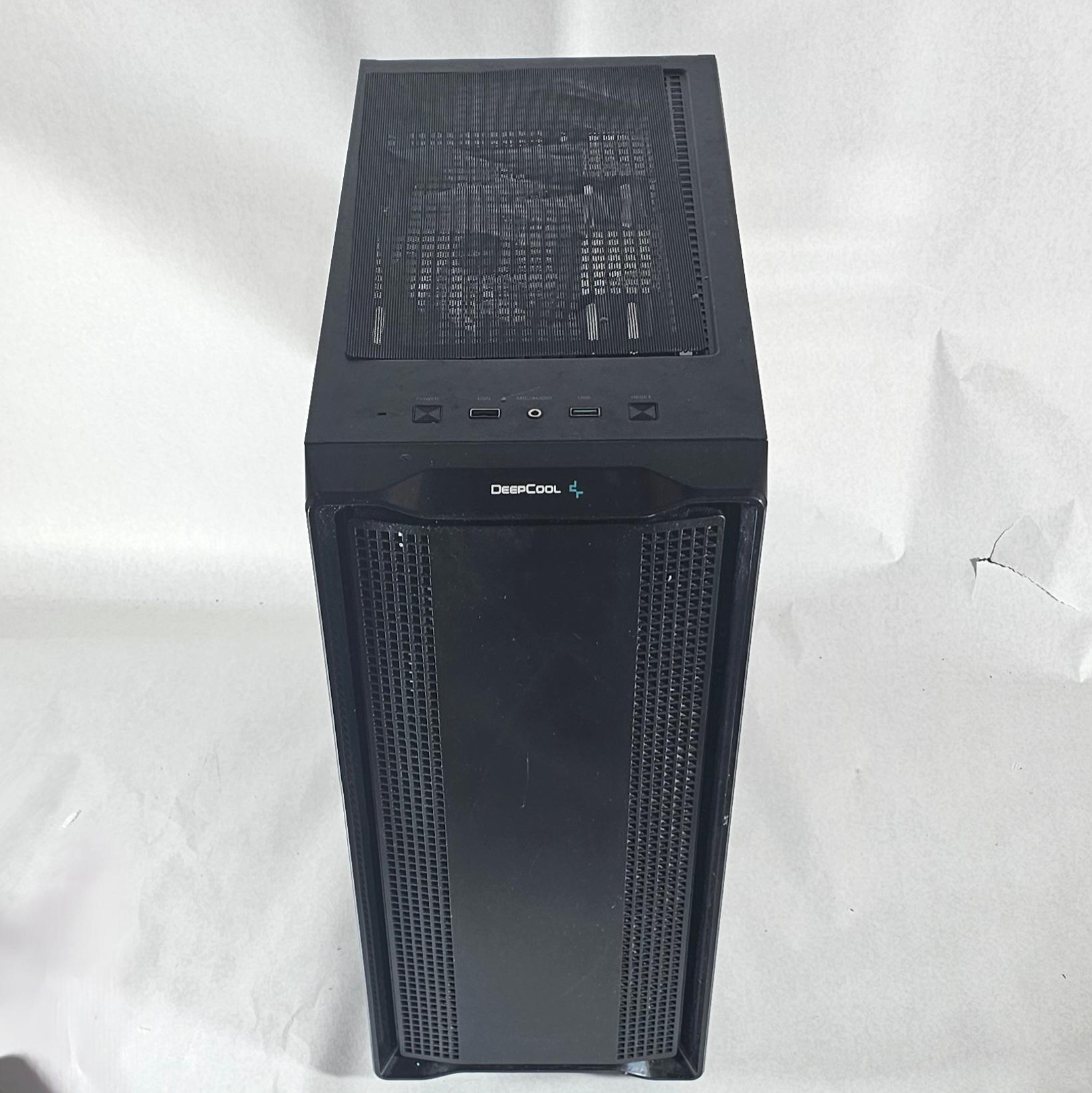 Black DeepCool PC Case with Tempered Glass w/ 3 Fans