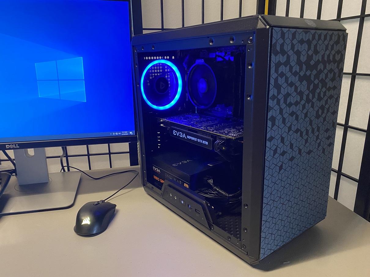 EVGA GTX 1070 SC (8gb), AMD Ryzen 5 3400g, DDR4 3000MHz 16GB (8x2), 500GB NVMe, 550W Gold