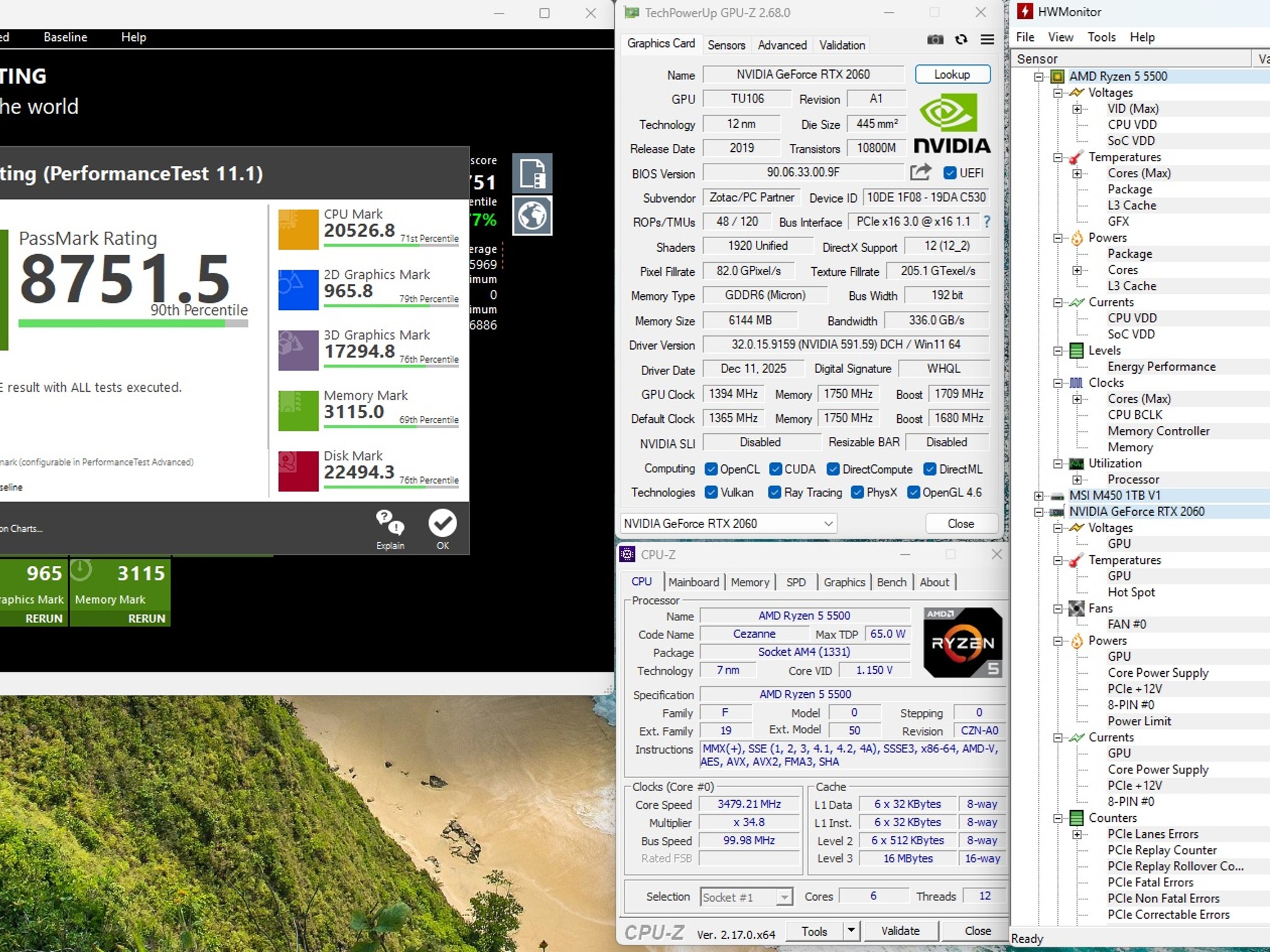 Ryzen 5, RTX 2060, 16GB Ram, 1TB NVME, Windows 11