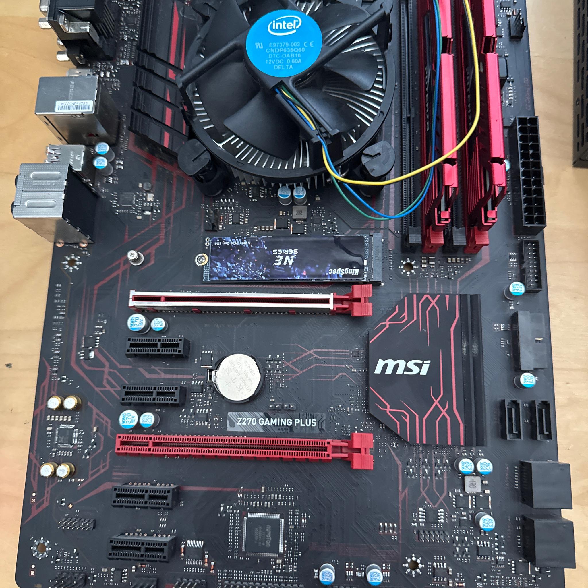 Mobo, ram, cpu, ssd, WiFi card, and cooler combo