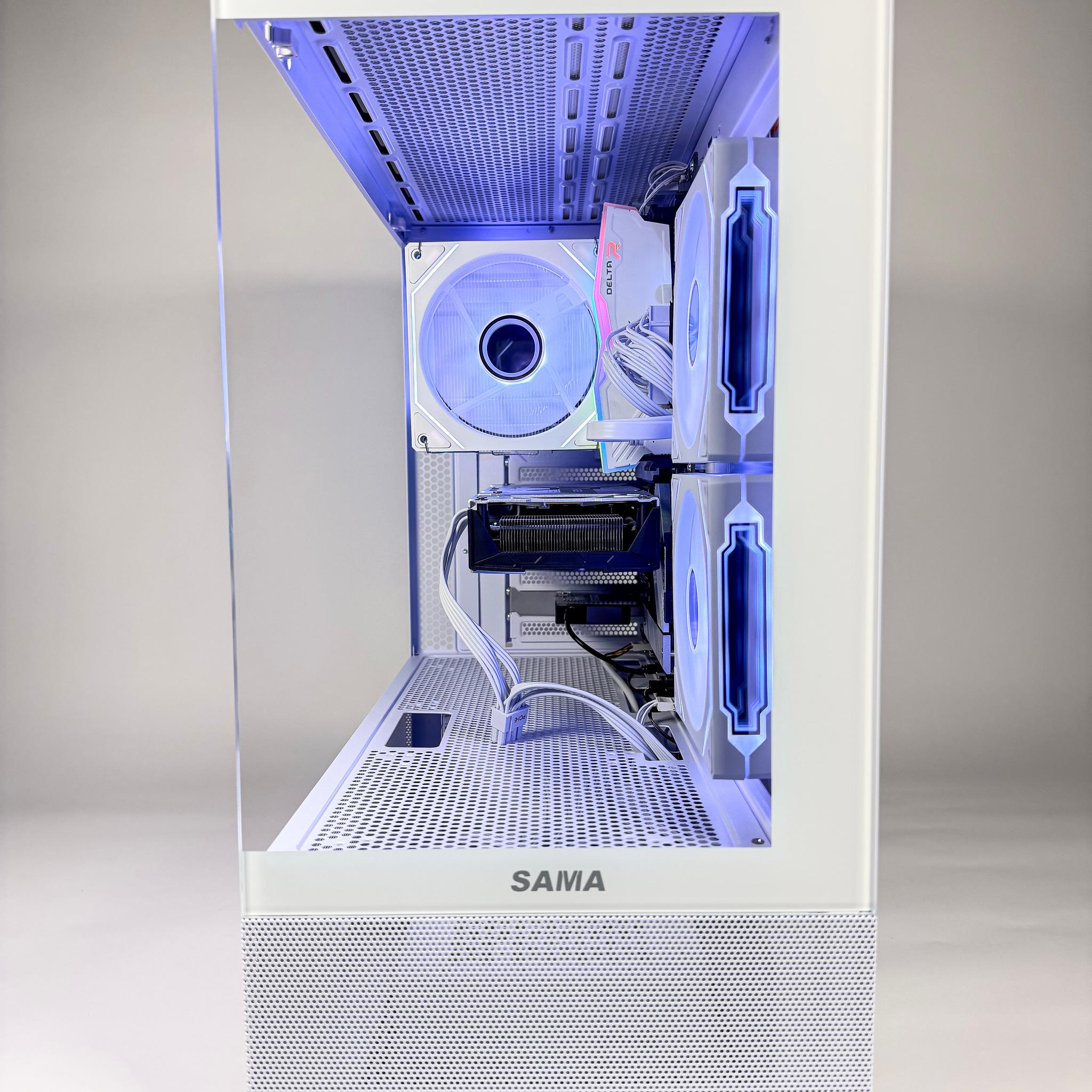 White & Silver Radeon RX 6600 XT Custom Gaming PC - Ryzen 5 5600X, 16GB RAM, 1TB NVMe SSD