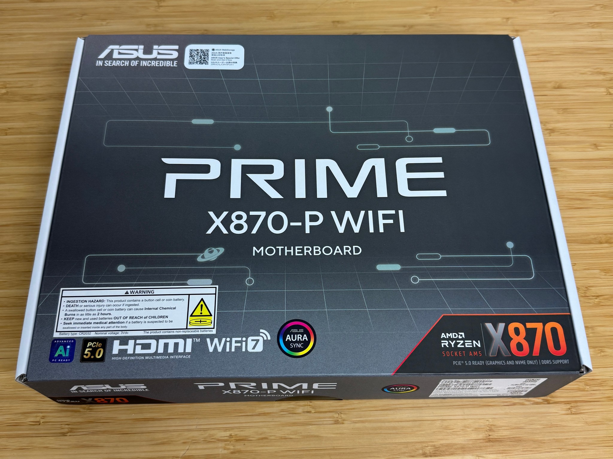 Asus PRIME X870-P WIFI ATX AM5 DDR5 AMD X870 Motherboard