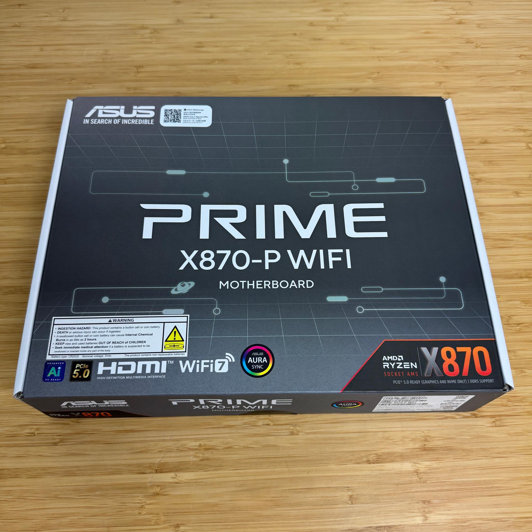 Asus PRIME X870-P WIFI ATX AM5 DDR5 AMD X870 Motherboard