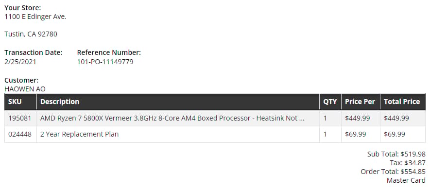 Ryzen 7 5800x AM4