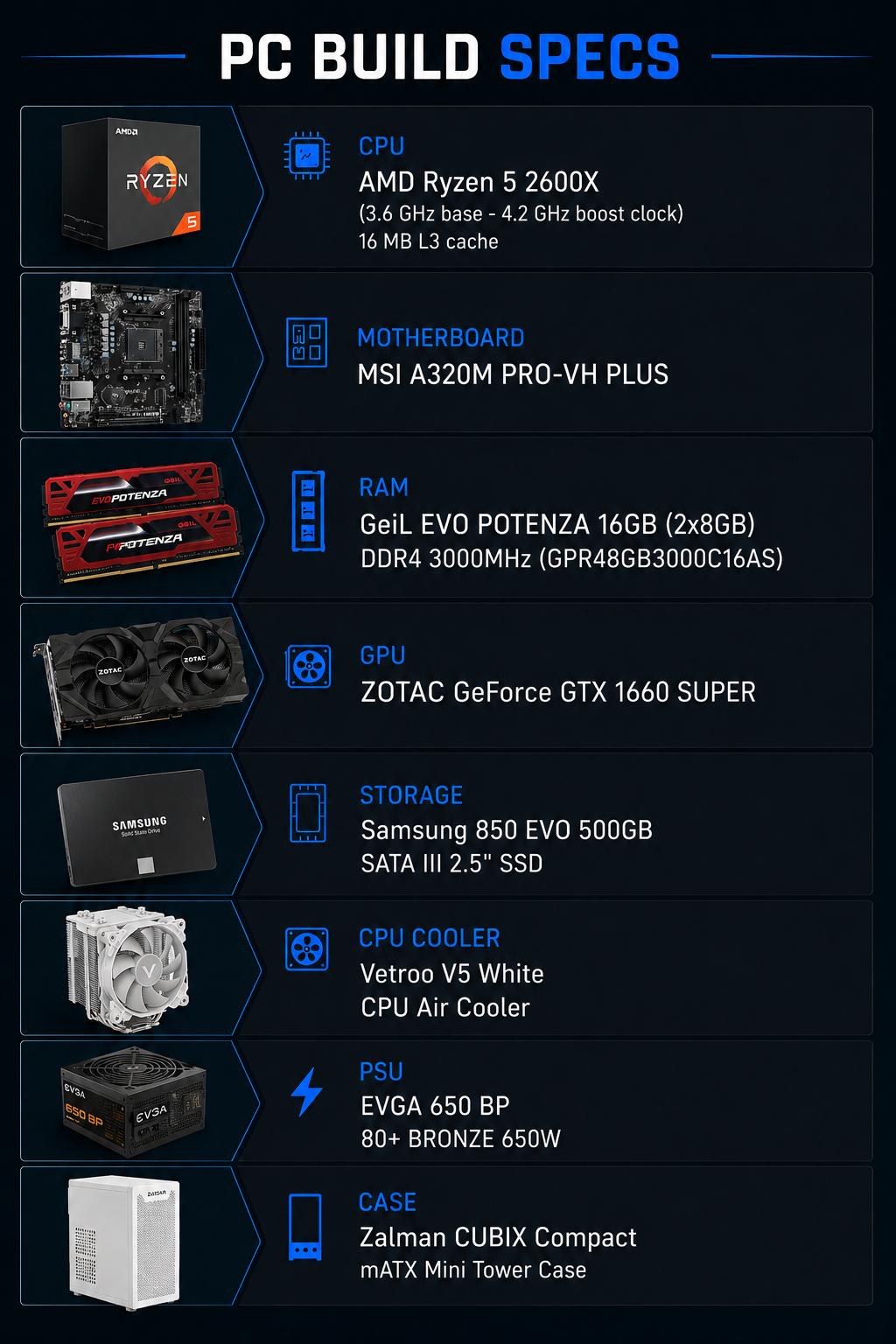 Ryzen 5 2600X GTX 1660 SUPER Gaming PC