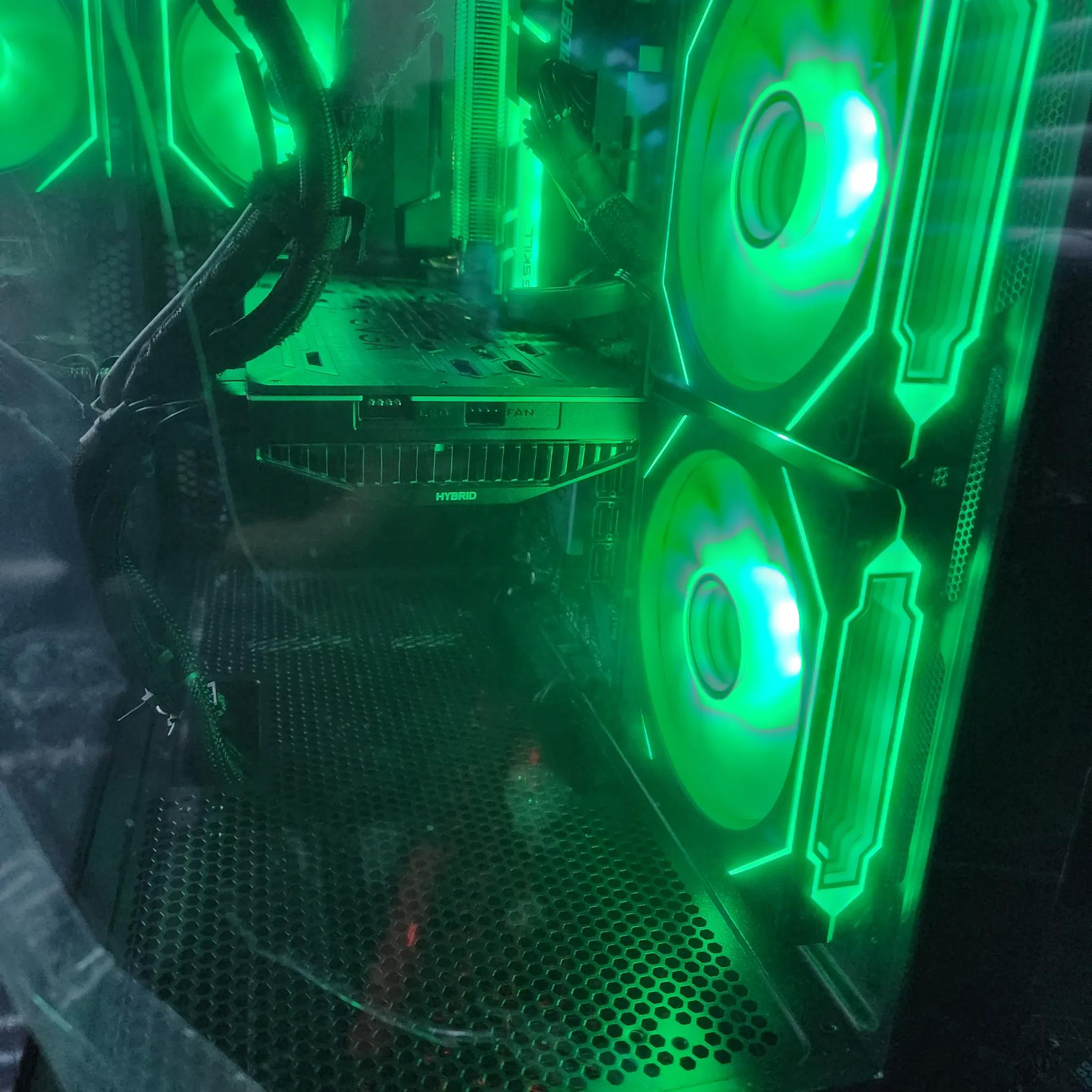 TEAM GEREN RTX 2080TI EVGA hybrid/ Ryzen 5 5600X 1440P gaming pc!
