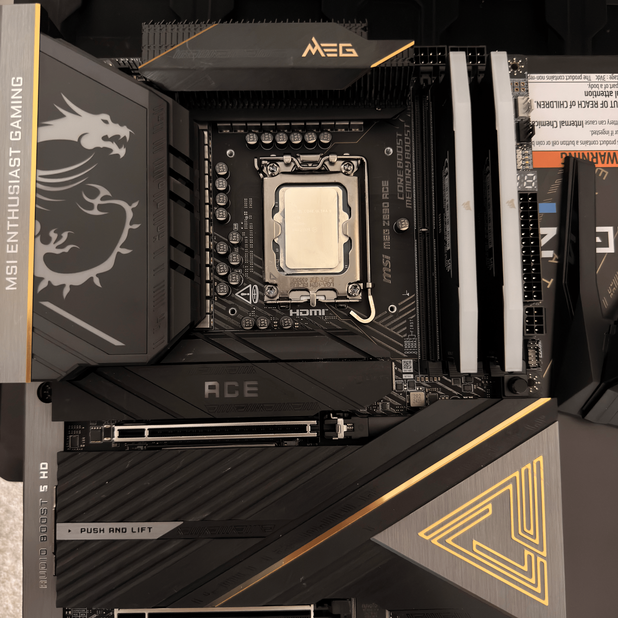 Intel Core Ultra 9 285k, MSI MEG Ace, 96gb DDR5 6400 Corsair