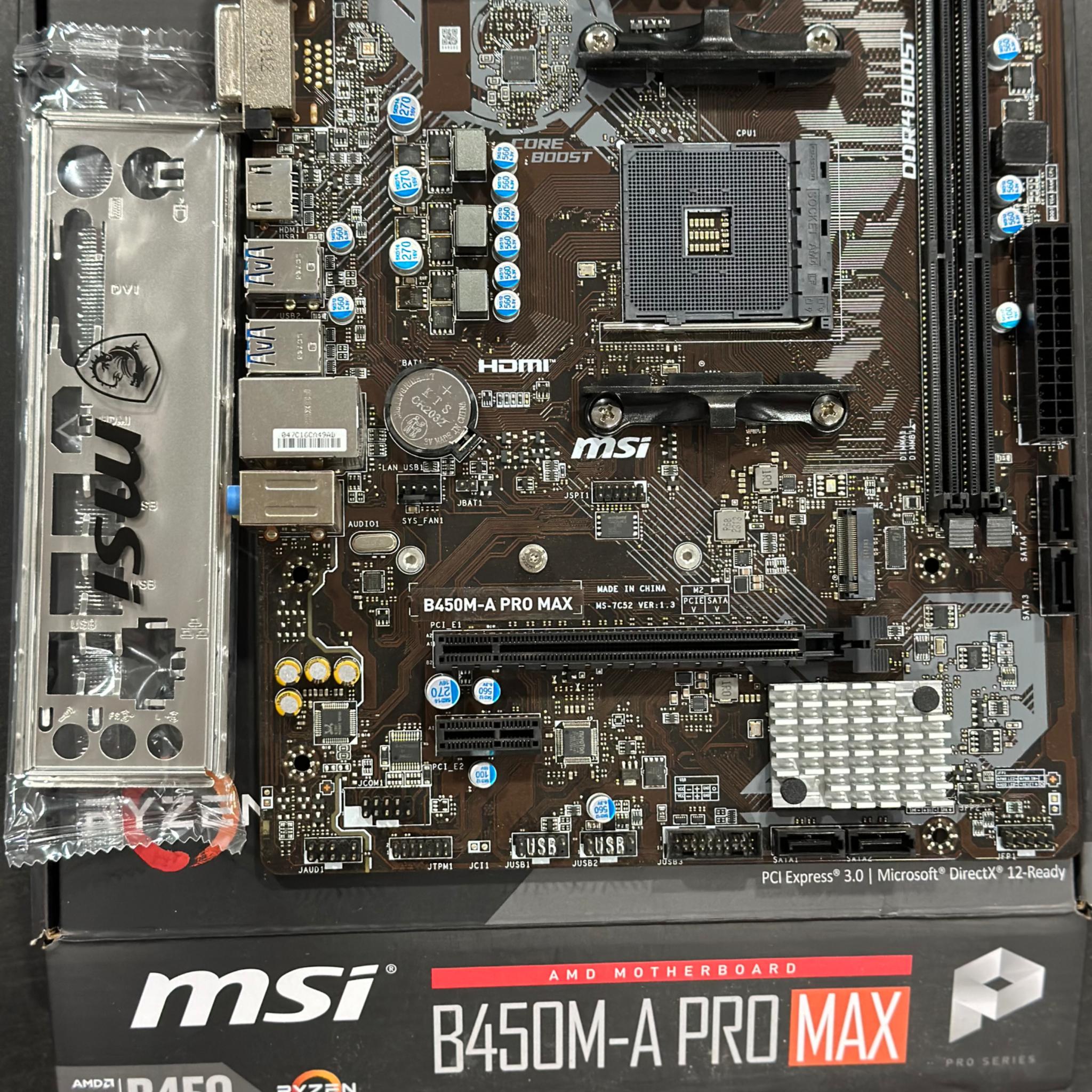MSI B450M-A PRO MAX AM4 Motherboard