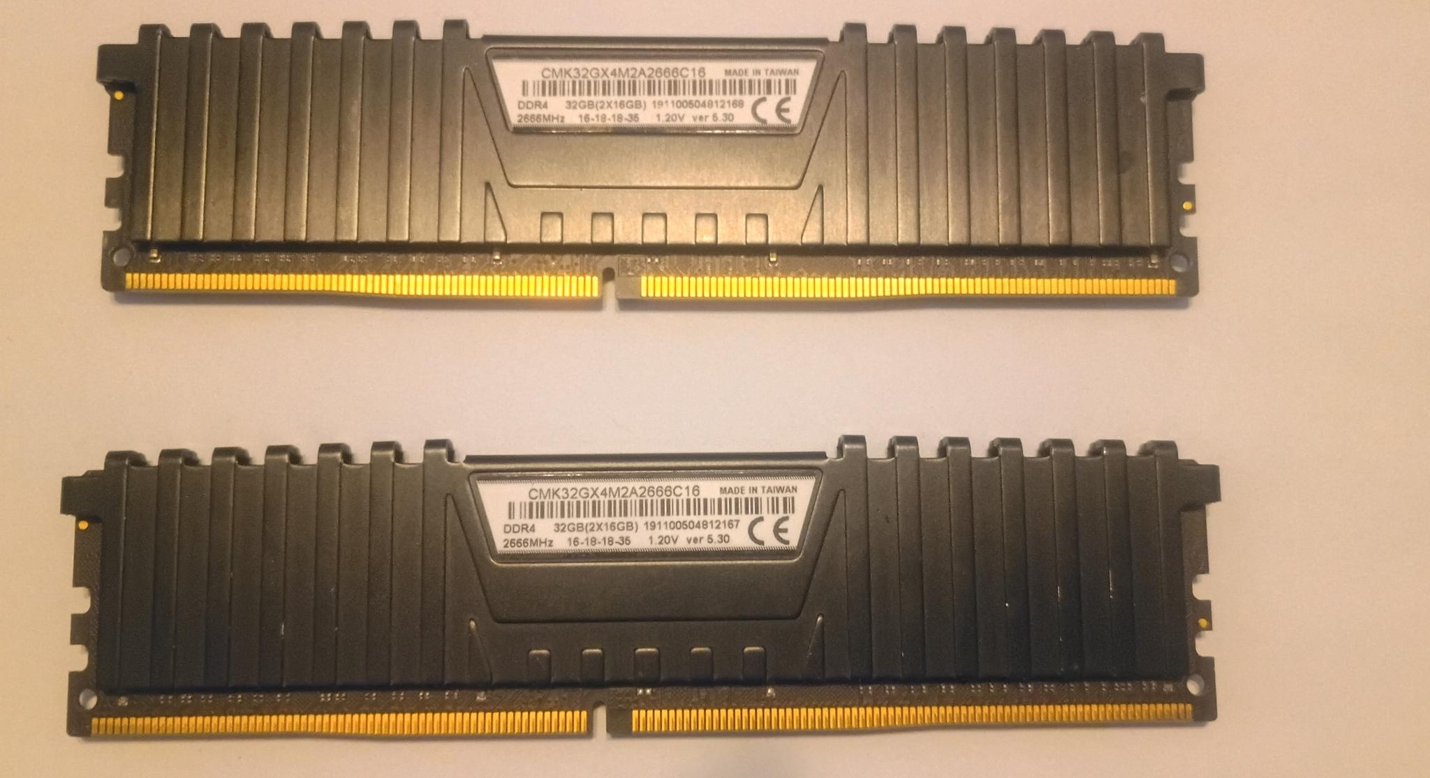 Corsair Vengeance LPX 32GB (2x16GB) DDR4 2666MHz CL16 – Tested & Working
