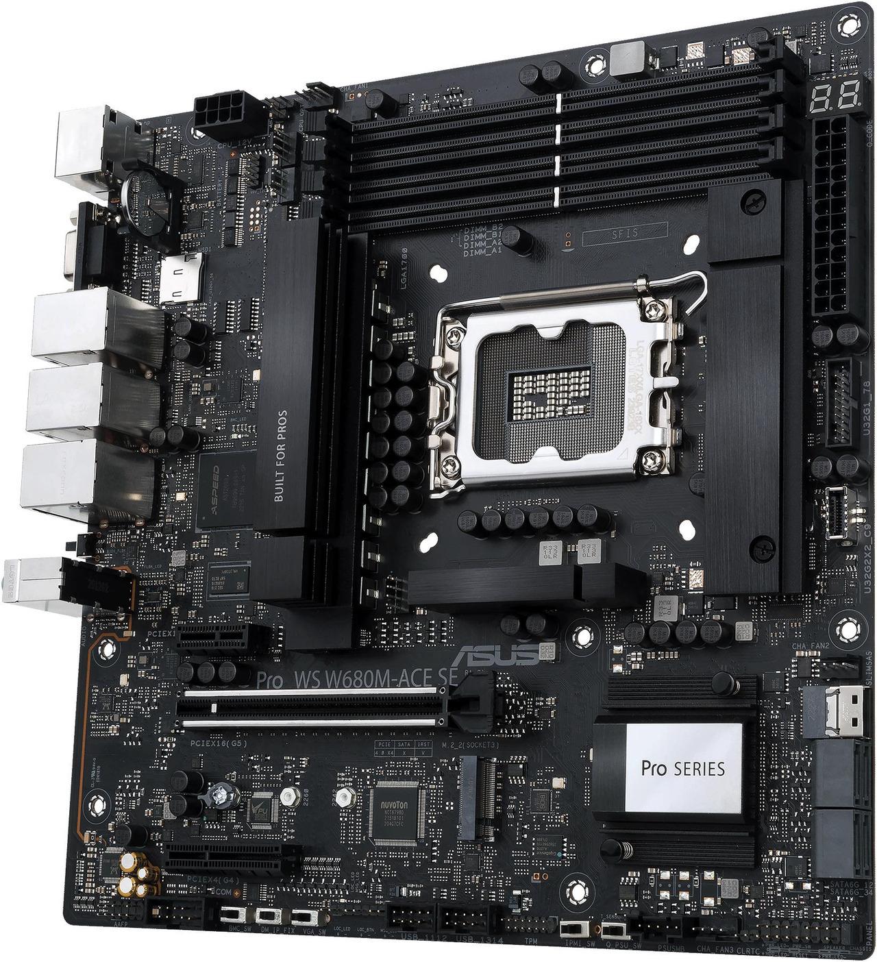 ASUS PRO WS W680M-ACE SE W680 LGA 1700 microATX DDR5 Workstation Motherboard