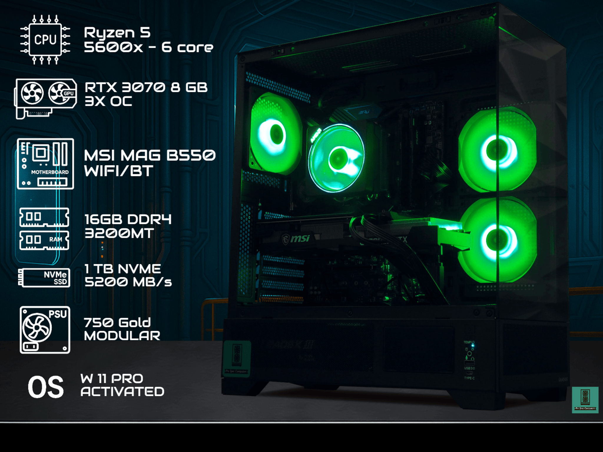 🟢⚫The JADE - Black Friday Special ⚫🟢 Ryzen 5 | RTX 3070 | & MORE