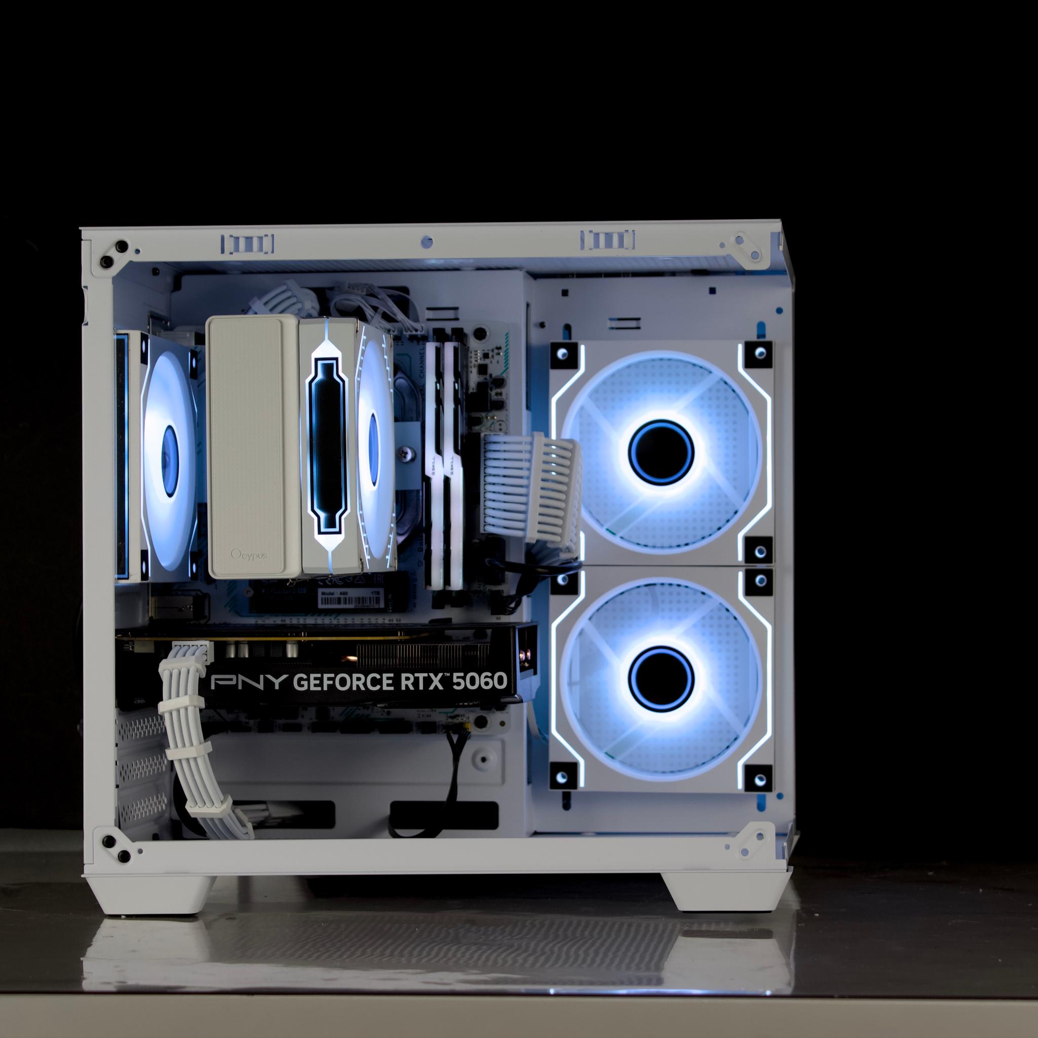 🧊❄️🧊 White Gaming PC – RTX 5060, Ryzen 5 5600X, 32GB RAM, 1TB SSD - WiFi, BlueTooth 🧊❄️🧊