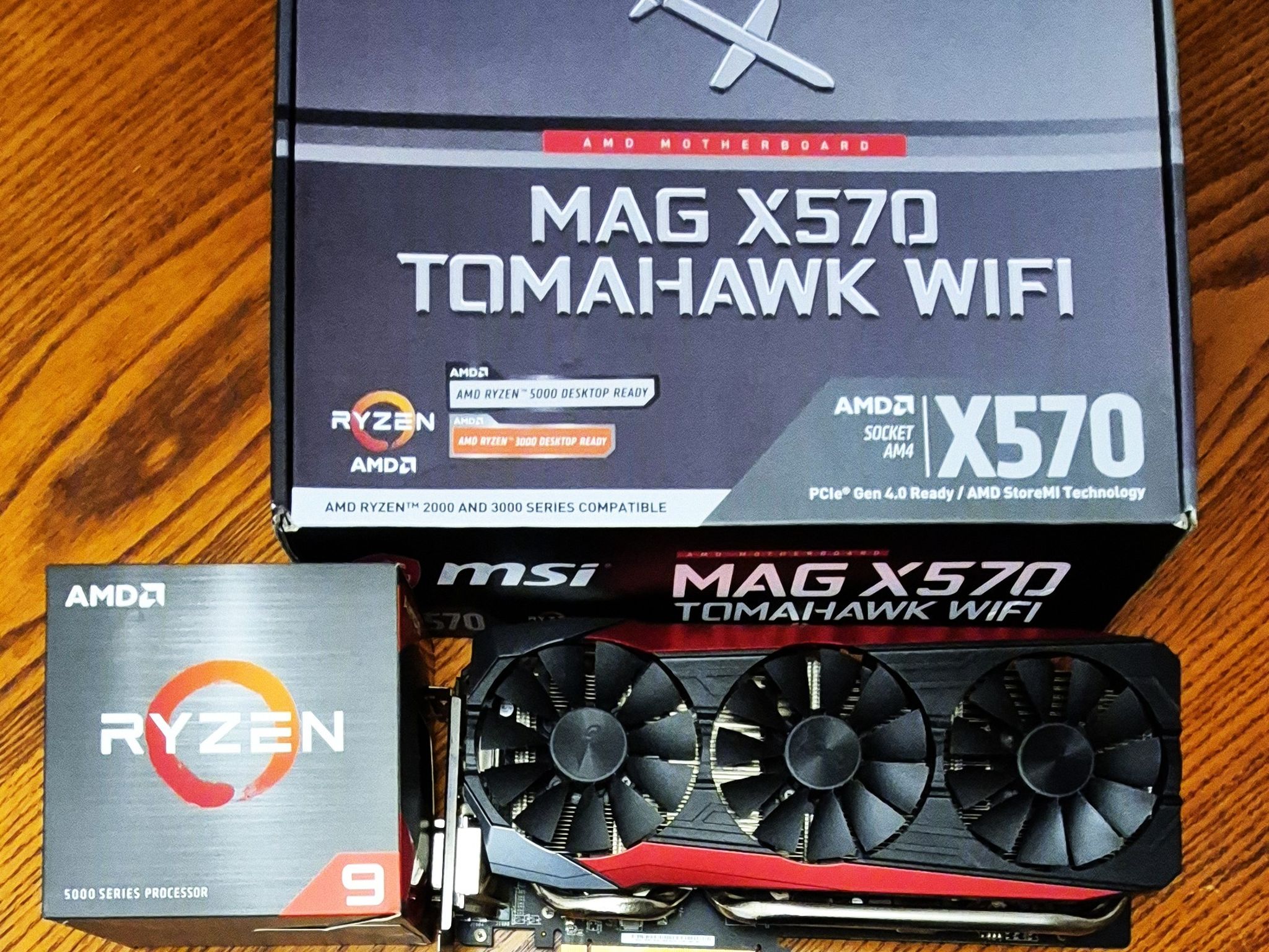 Pre-Owned  MSI X570 Tomahawk, Ryzen 9 5950X, New ARGB ICEMOON Liquid Cooler, 32GB RAM, ASUS 8GB VC