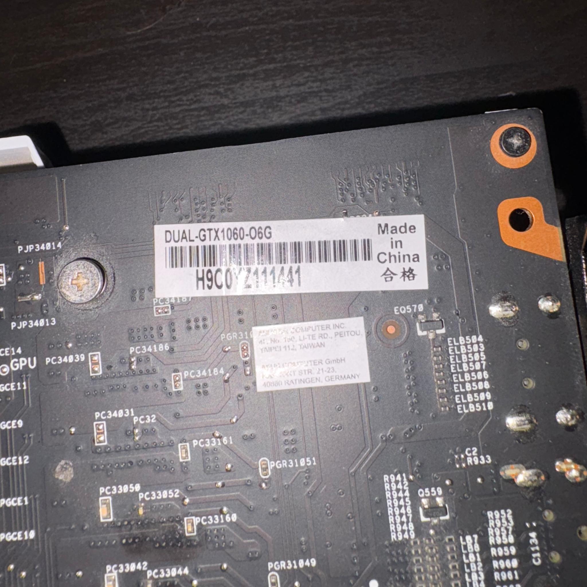 ASUS GTX 1060 6GB GDDR5