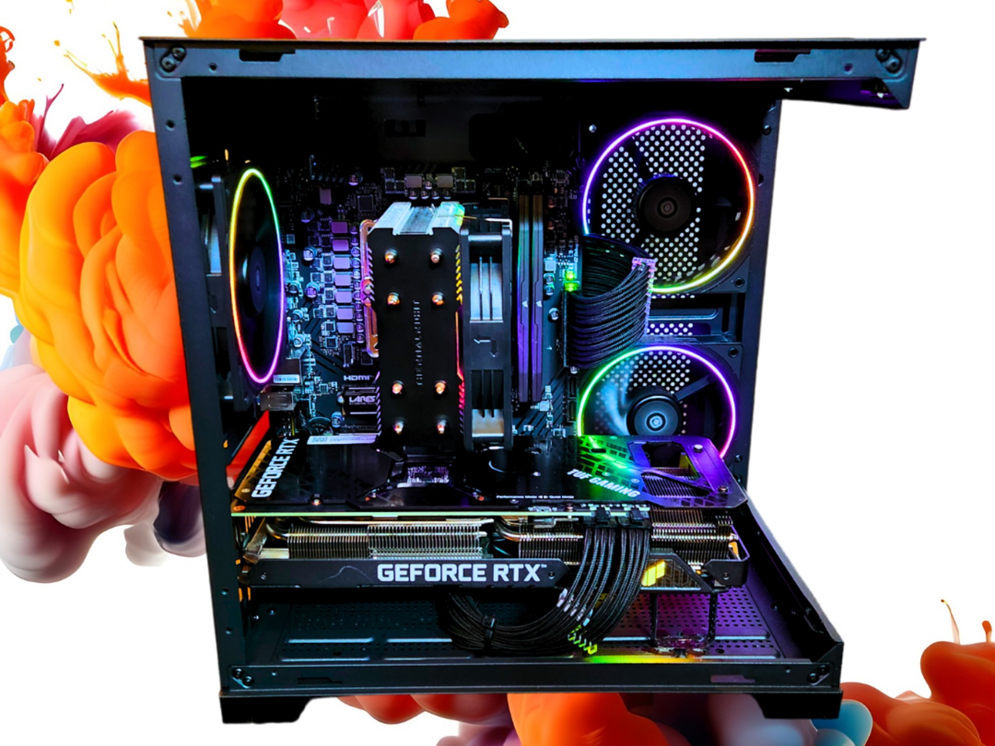 😇Archangel🗡: RTX 3070 TI | Ryzen 7600x | 32GB DDR5 RAM | 1TB SSD | 4 RGB Ring Fans | Black RGB PC