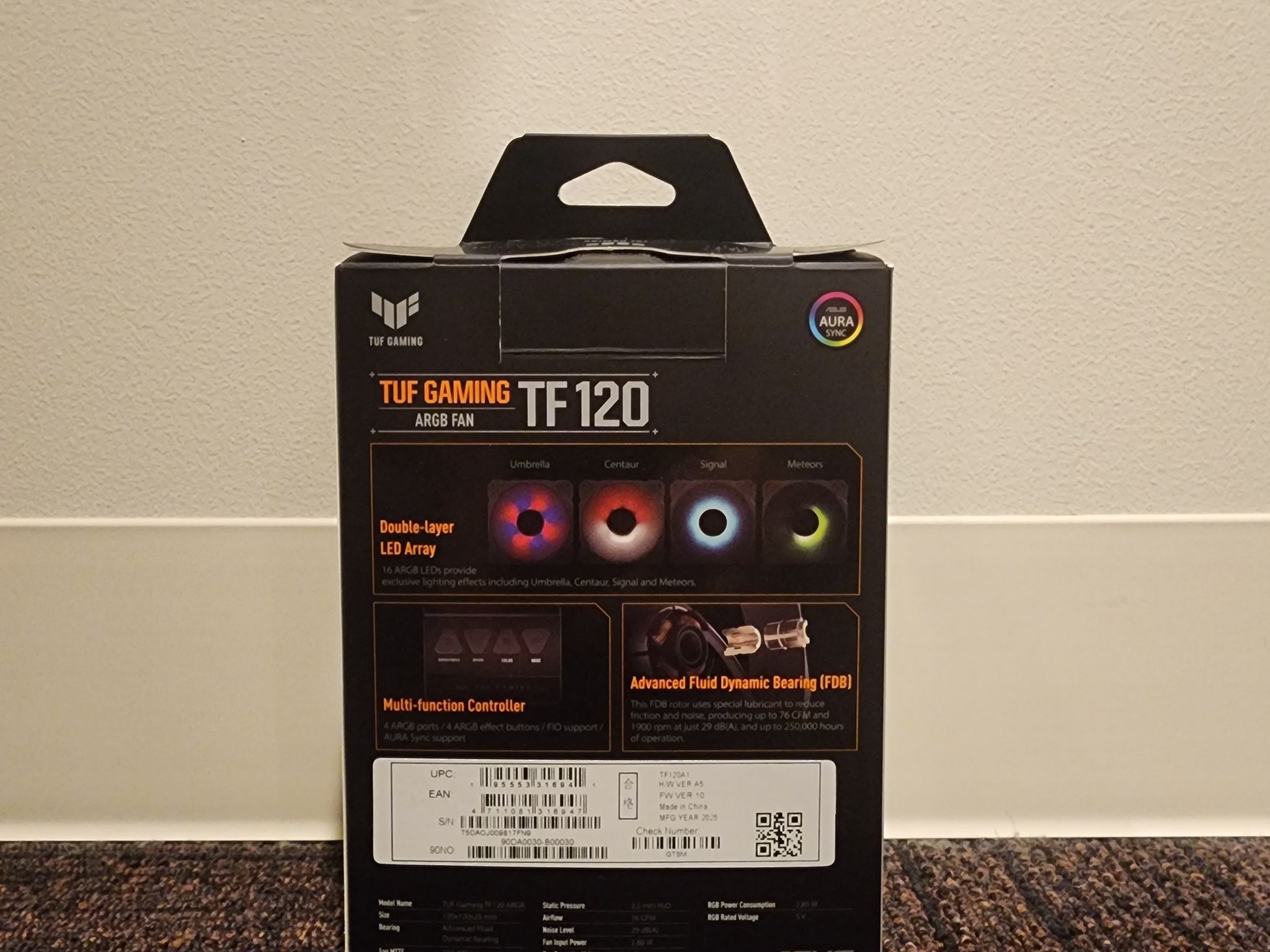 ASUS TUF Gaming TF120 120mm ARGB Fan 3 in 1