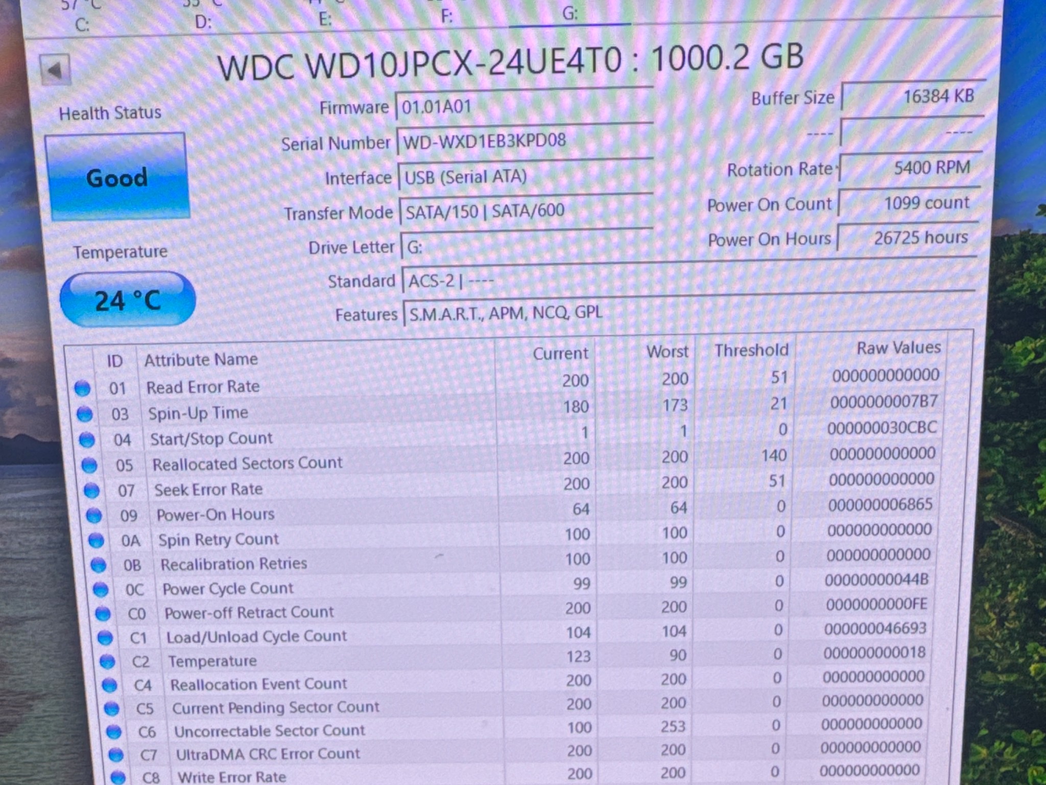 1TB Western Digital 2.5” HDD WD10JPCX