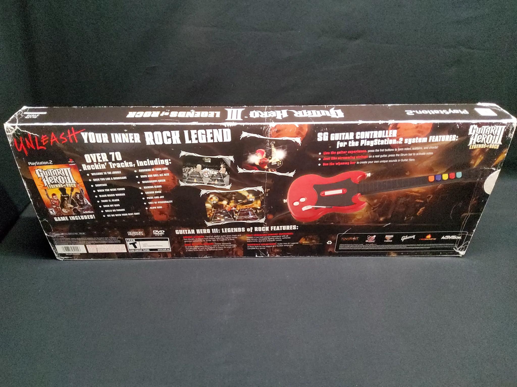 🎸Guitar Hero III 🎸+ Rock of 80's Game and Controller All Original Box Stickers Premium Strap