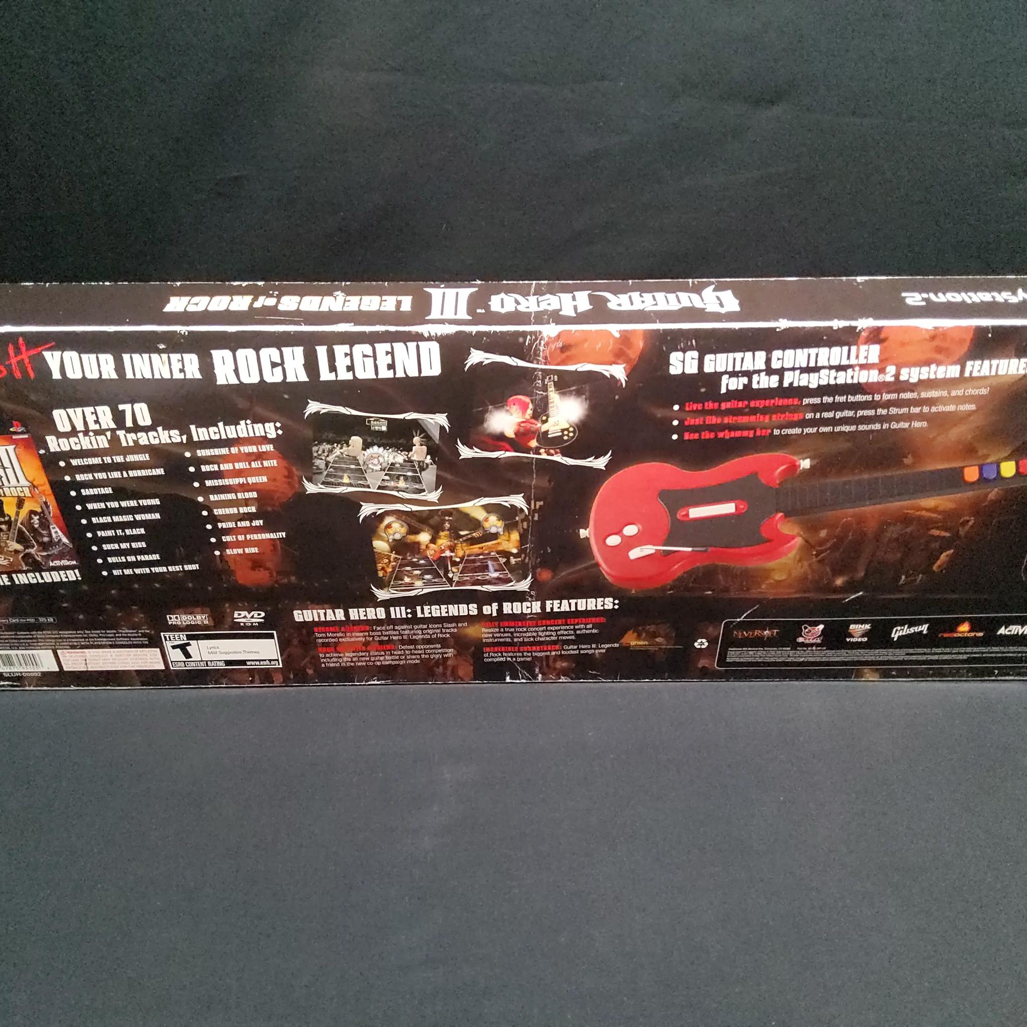 🎸Guitar Hero III 🎸+ Rock of 80's Game and Controller All Original Box Stickers Premium Strap