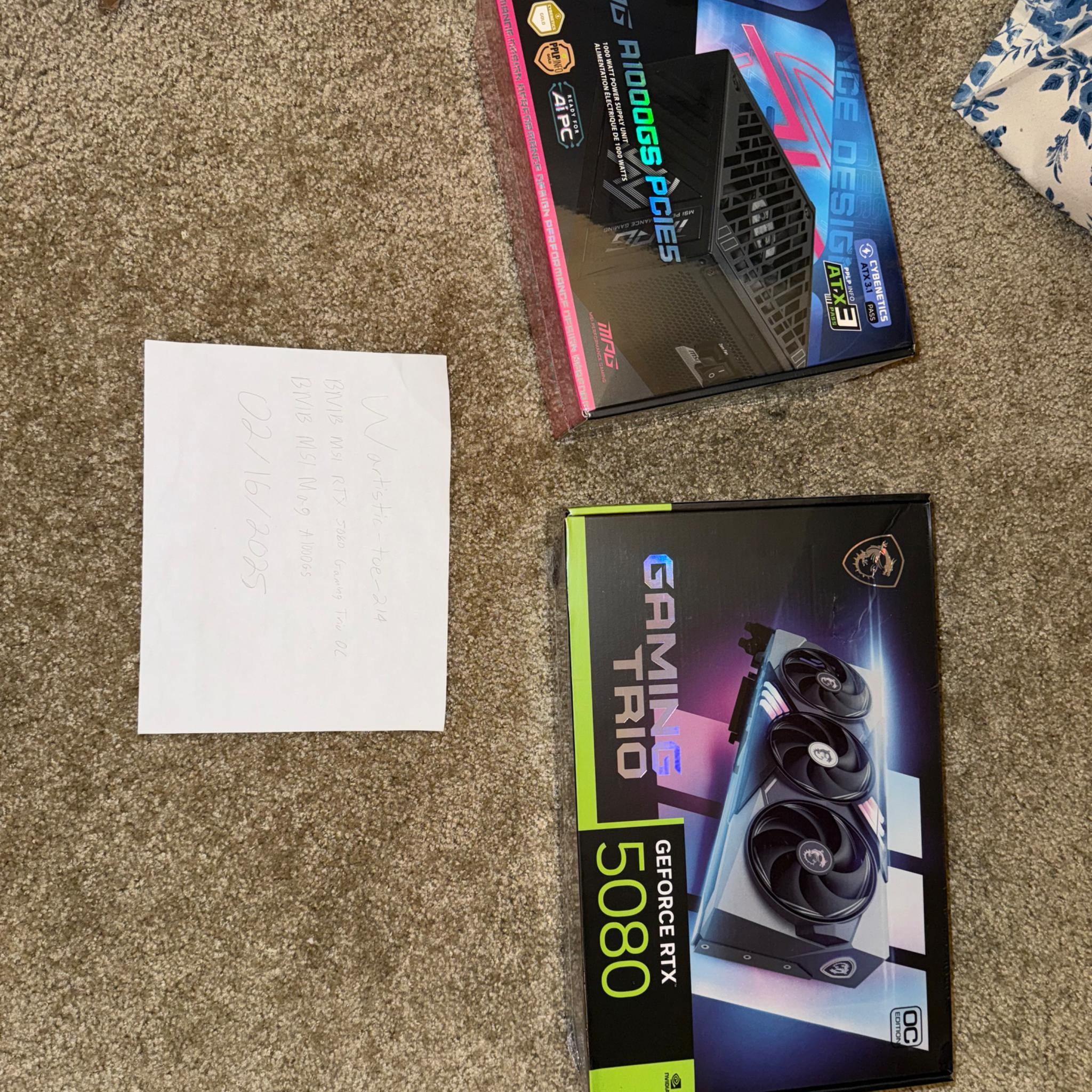 BNIB MSI Gaming Trio 5080 with BNIB MSI 1000w PSU!