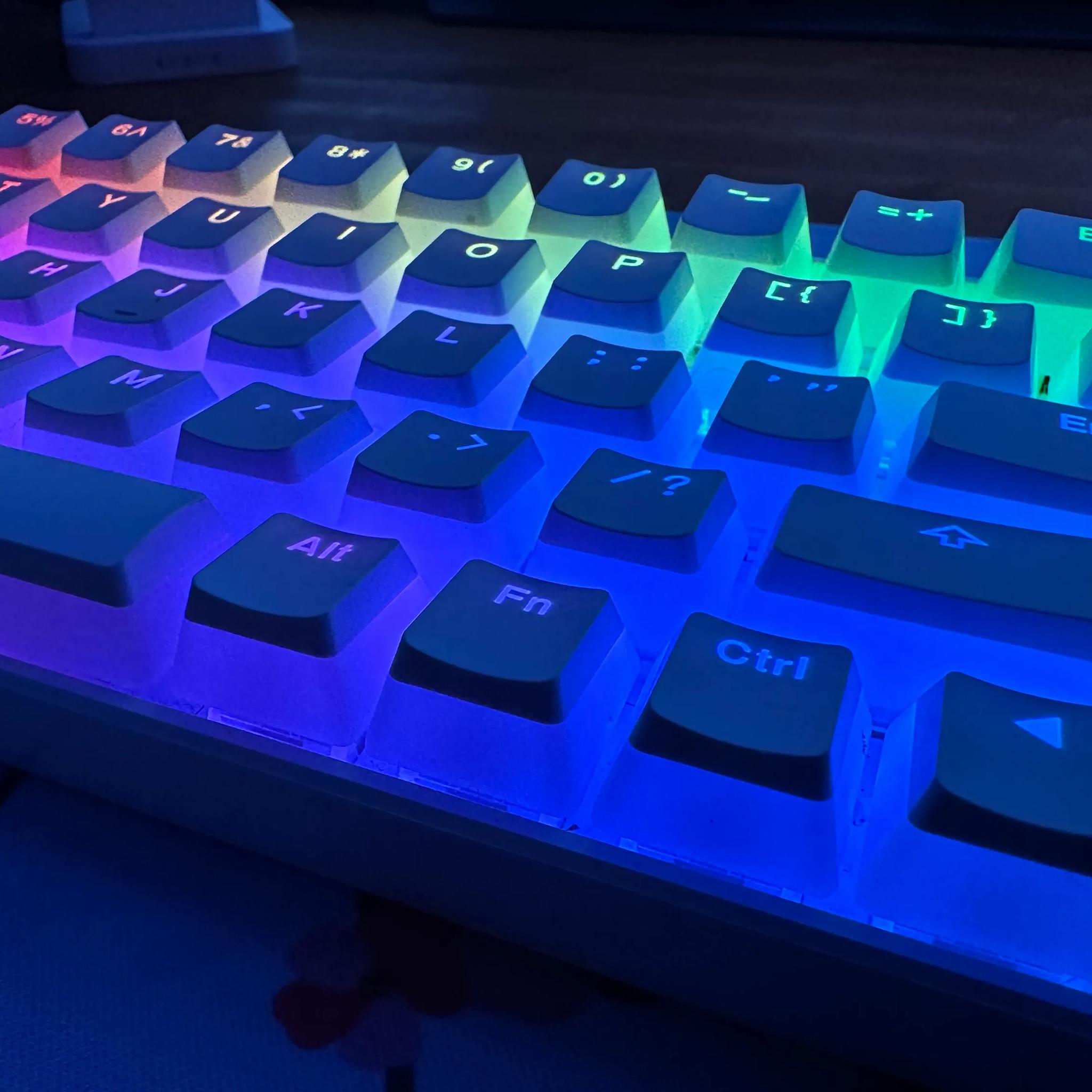 Wireless RGB Custom Keyboard - Kalih White switches, Hotswappable, USB-C, XVX Pudding Keycaps