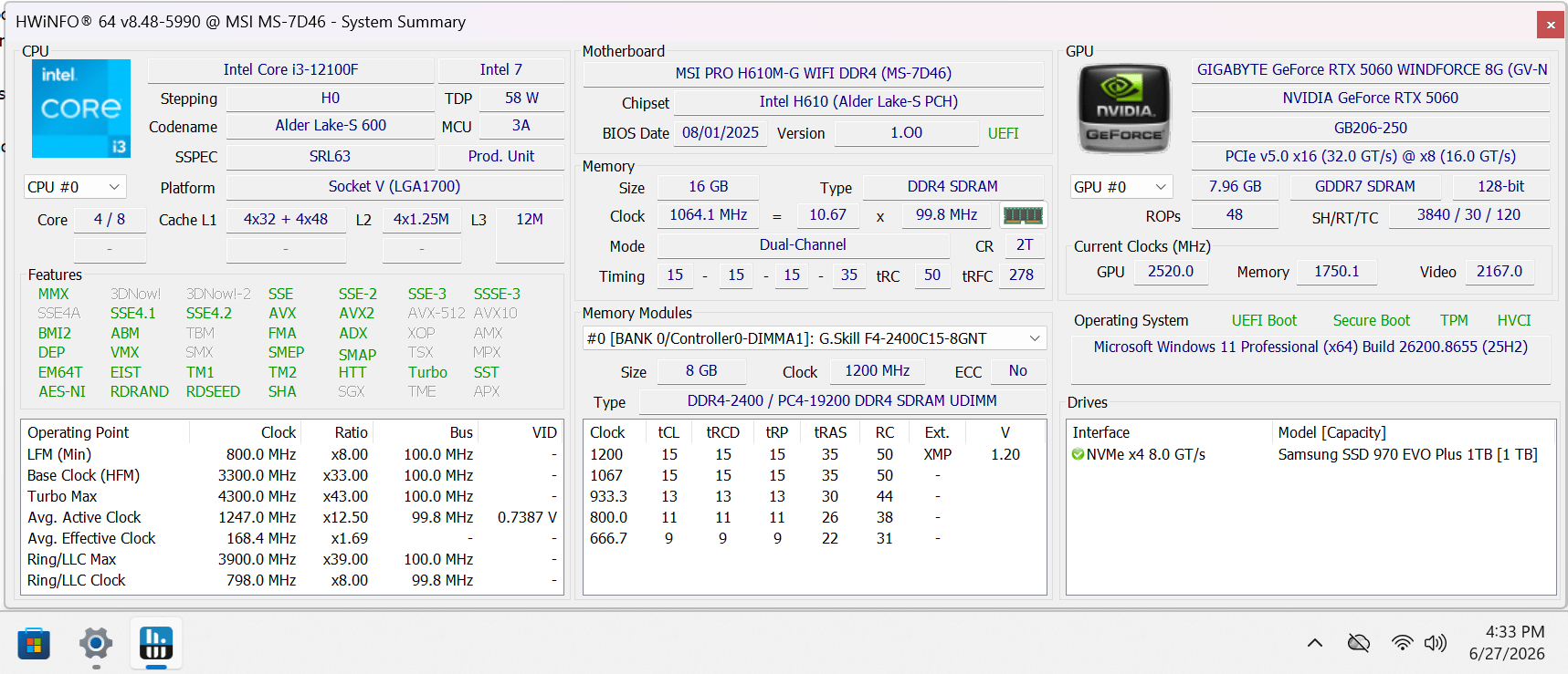 Steam Machine Performance 16L Case SFF 12100F | 5060 | 1TB