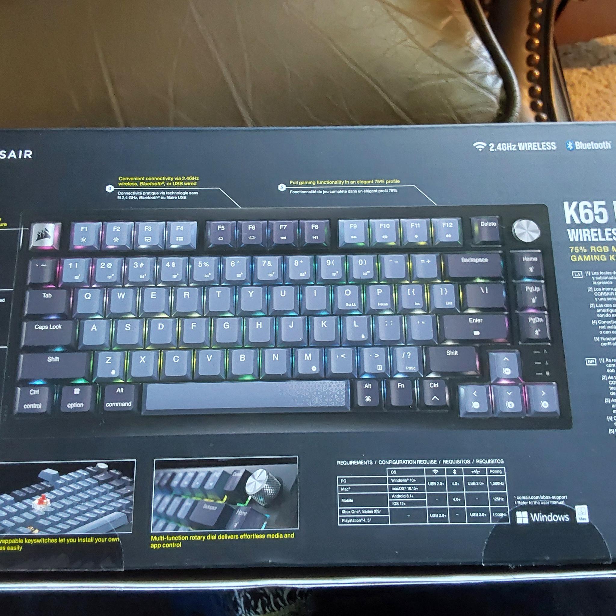 Corsair K65 Wireless Mechanical 75% RGB Gaming Keyboard