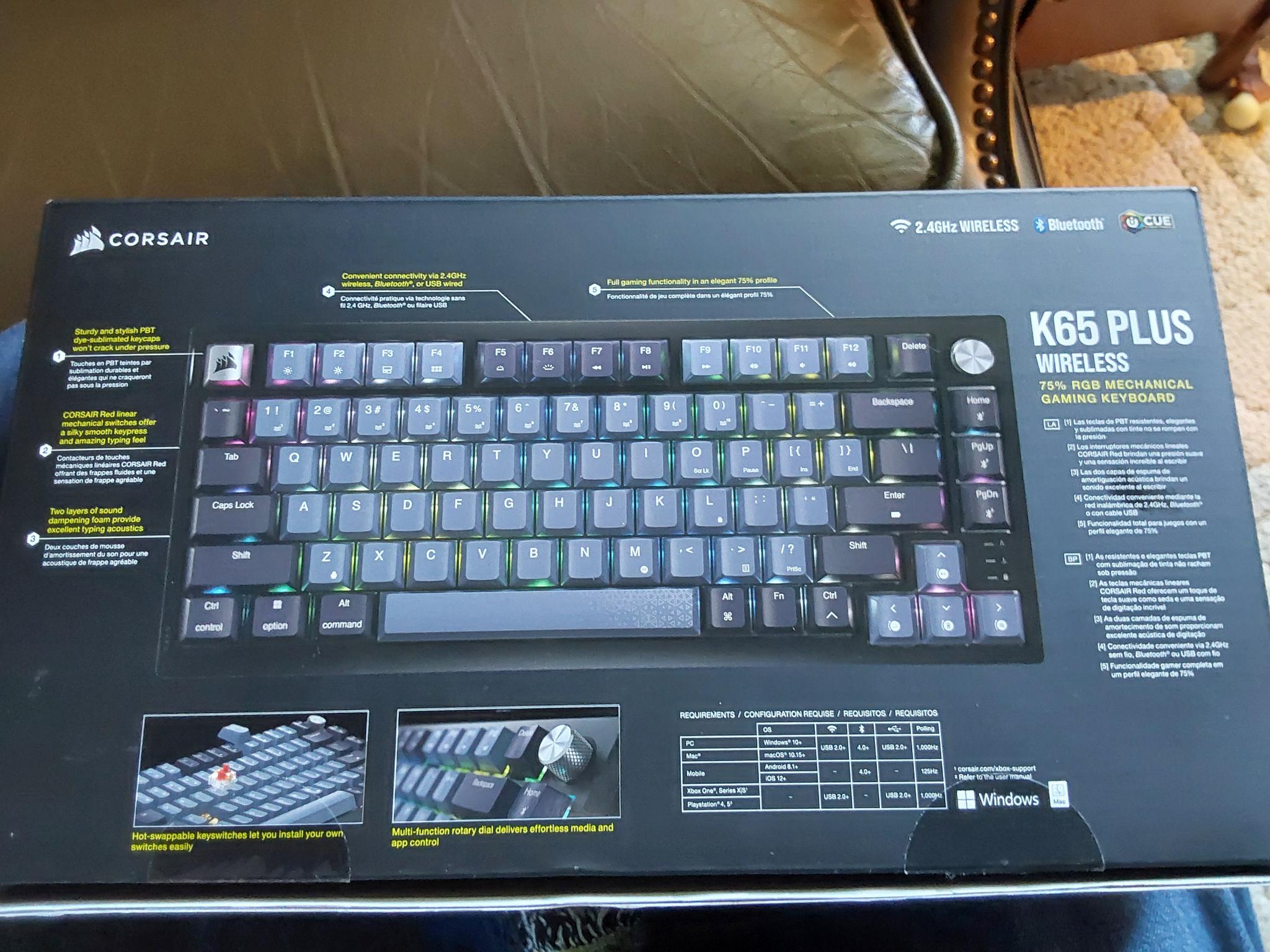 Corsair K65 Wireless Mechanical 75% RGB Gaming Keyboard