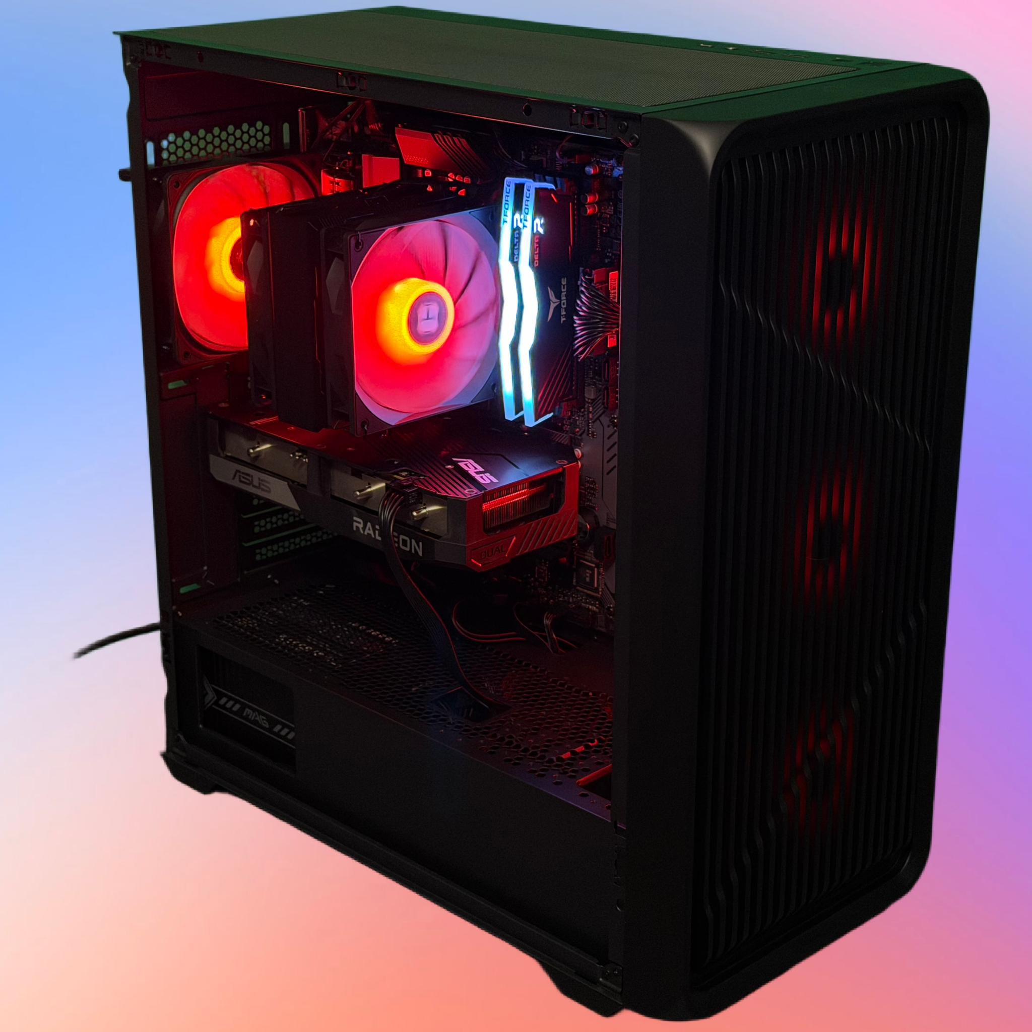 🩵High-Airflow 1080p Gaming PC | RX 6600 XT | Ryzen 5 5500 | 16GB DDR4 | 2TB SSD