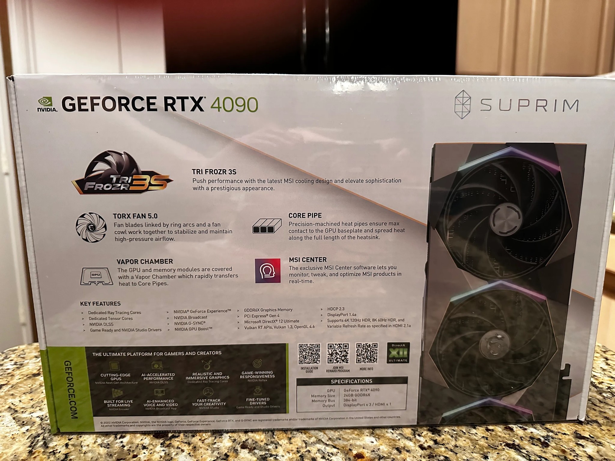 BNIB Sealed MSI RTX 4090 Suprim 24G