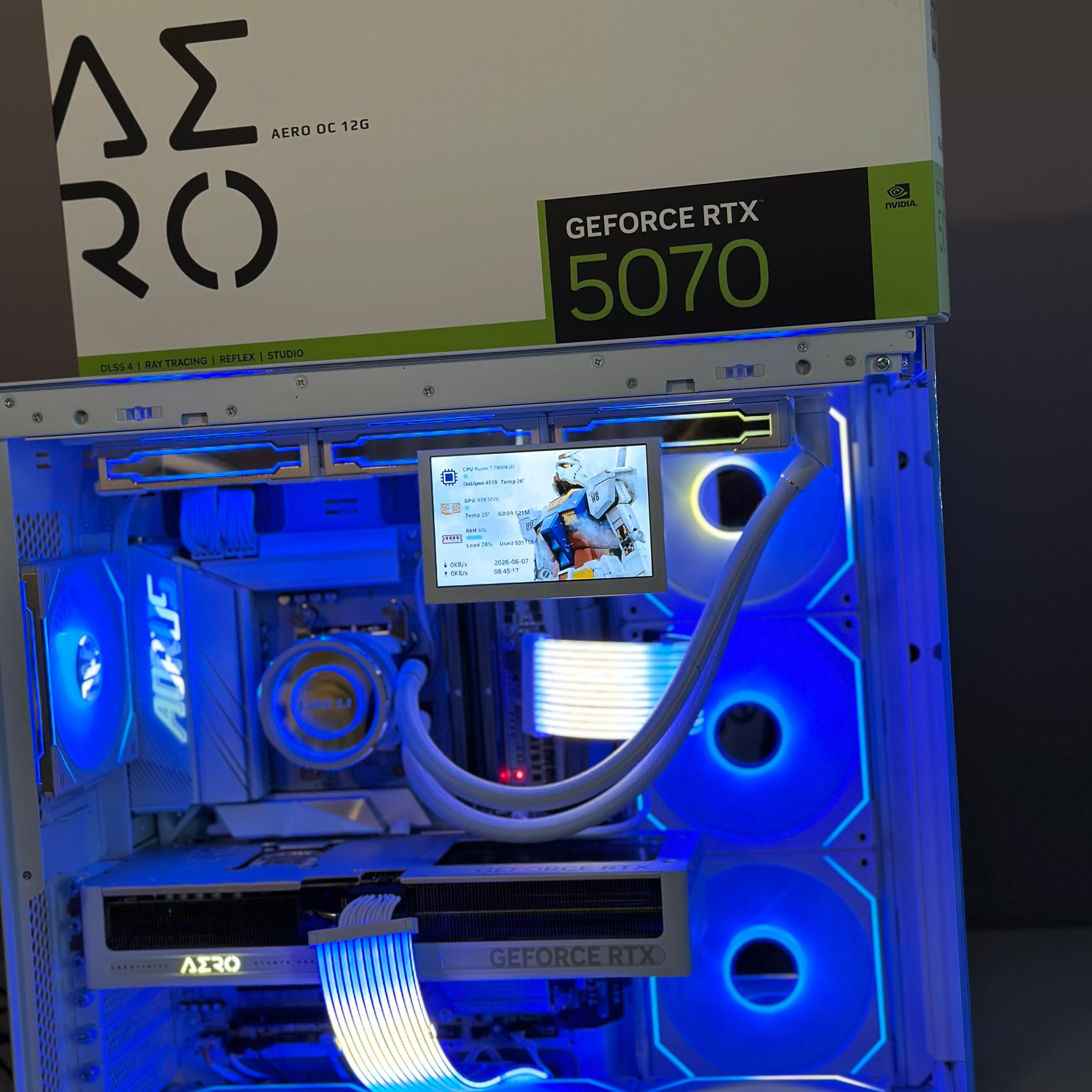 Premium white PC: RTX 5070 Aero, 7800X3D, 32GB DDR5 CL30, 1TB SSD,