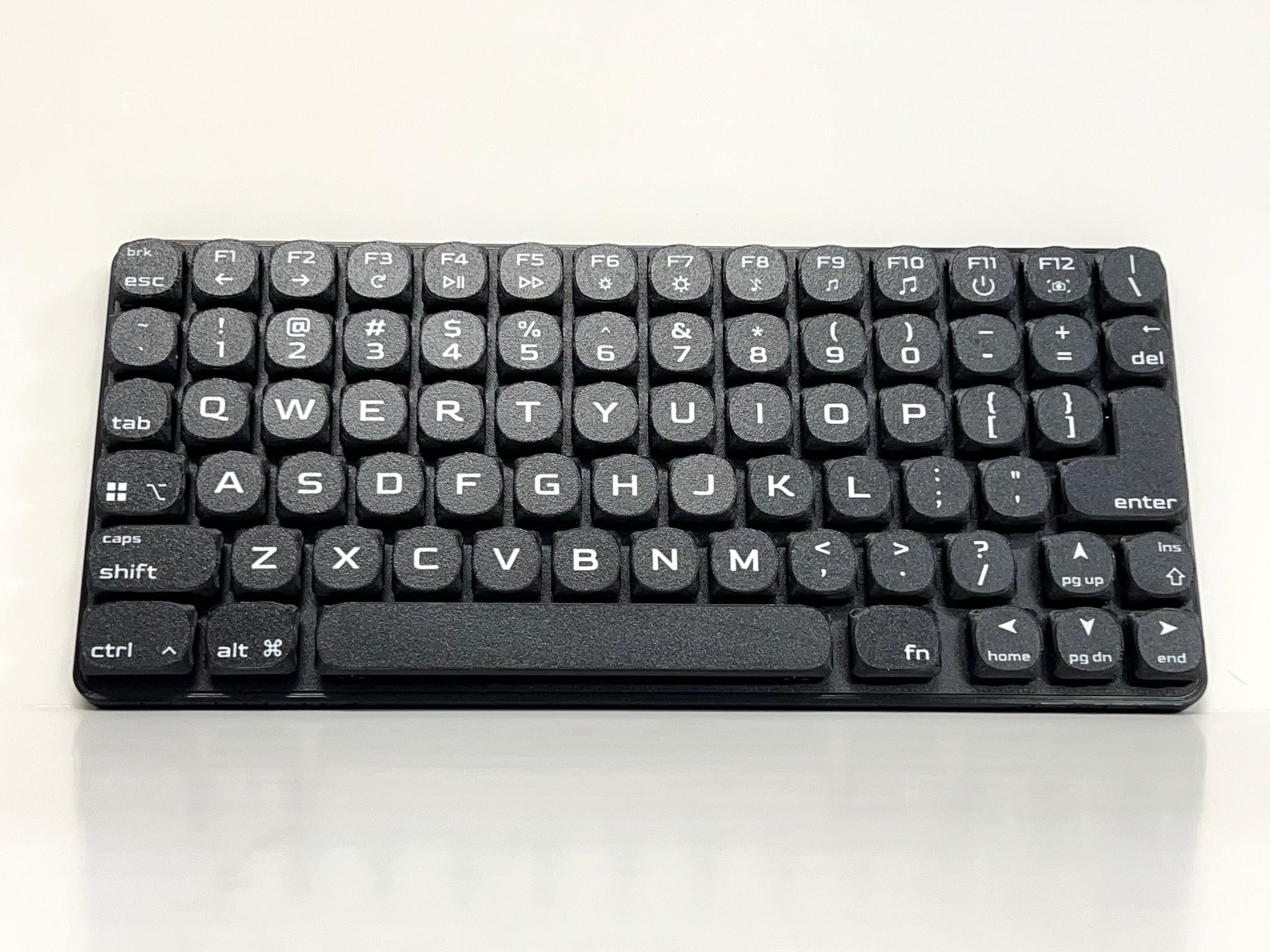 Low Profile 74-key Wired Mechanical Keyboard • Hot Swappable, Hand Assembled, Gaming, Travel, USB-C