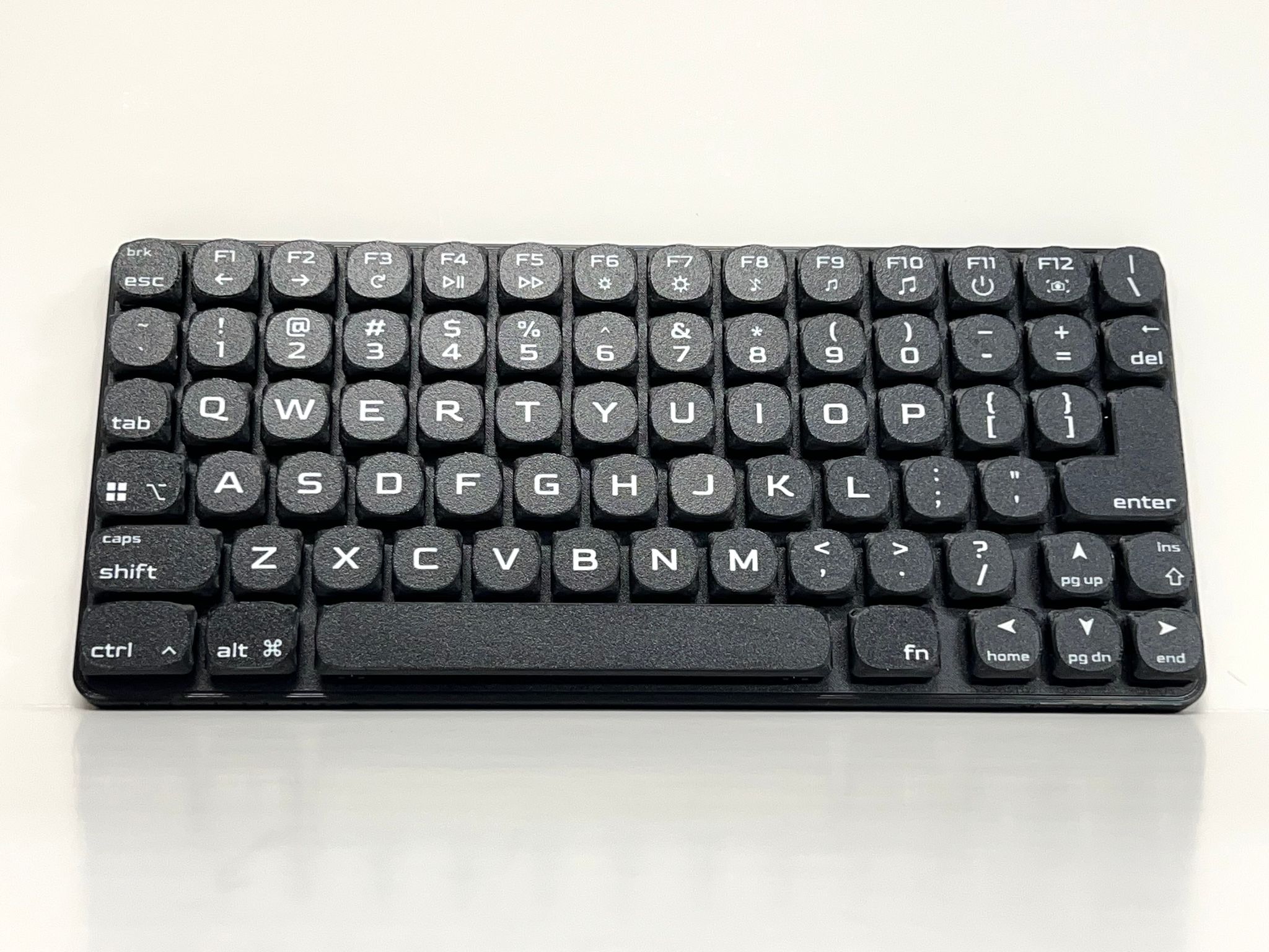 Low Profile 74-key Wired Mechanical Keyboard • Hot Swappable, Hand Assembled, Gaming, Travel, USB-C