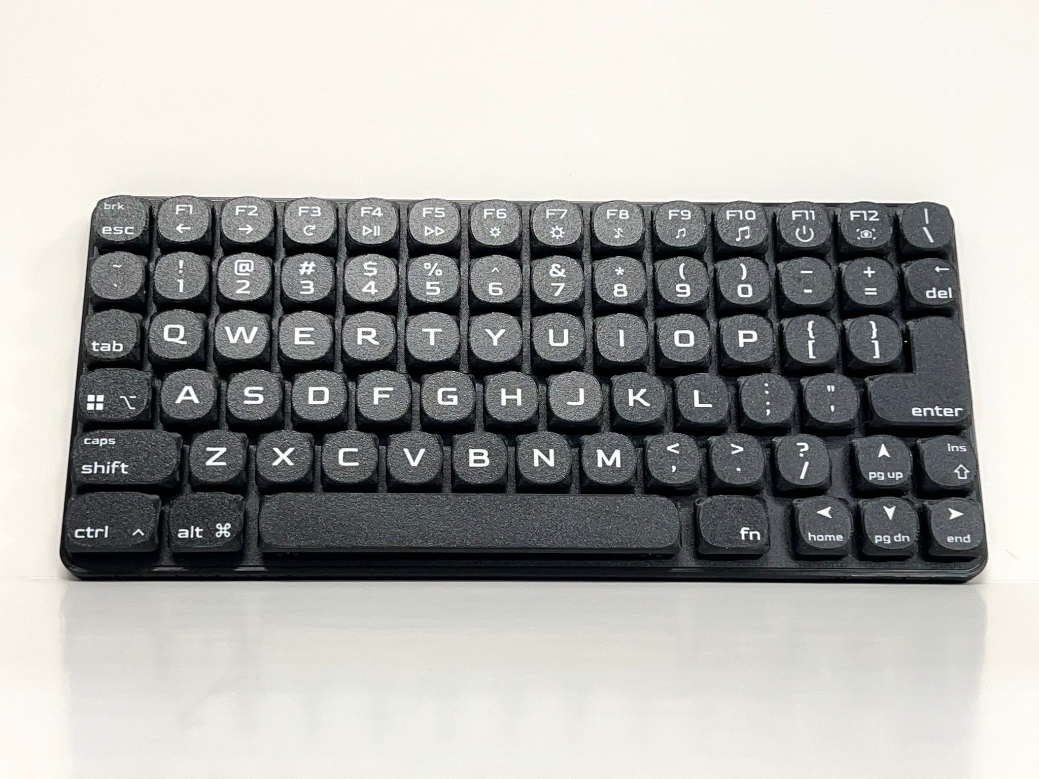 Low Profile 74-key Wired Mechanical Keyboard • Hot Swappable, Hand Assembled, Gaming, Travel, USB-C