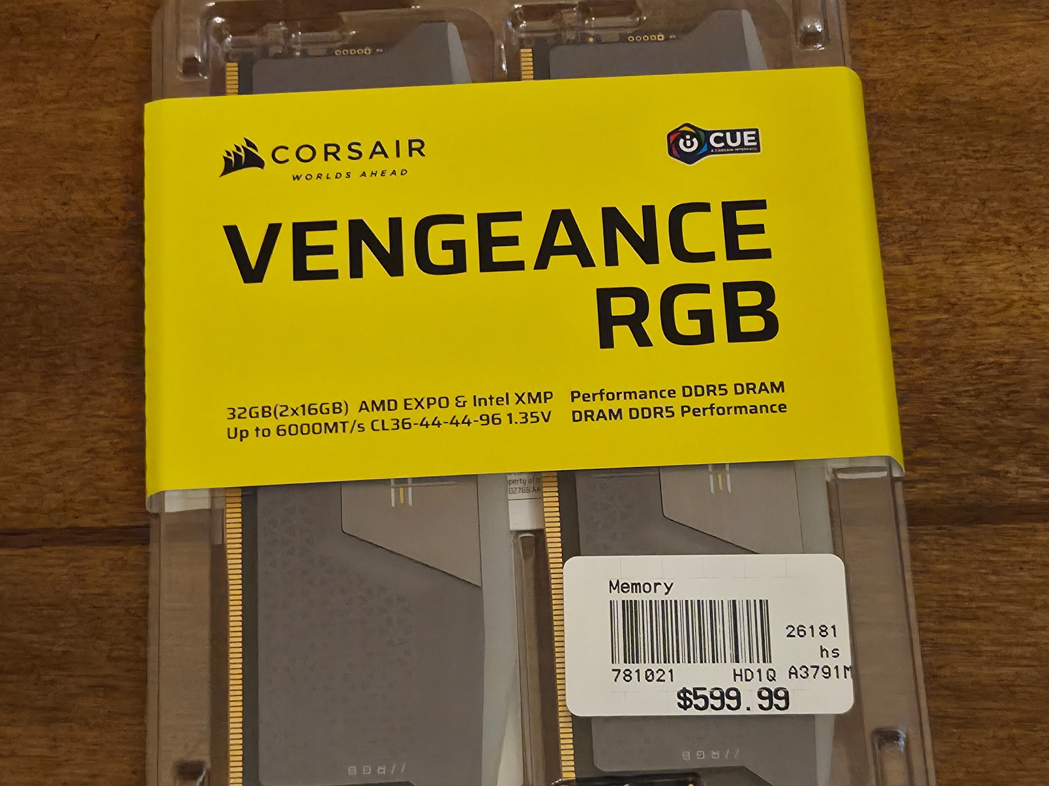 Corsair Vengeance RGB 6000cl36 16GB Ram (1x16gb) CL36-44-44-96 XMP & Expo Compatible