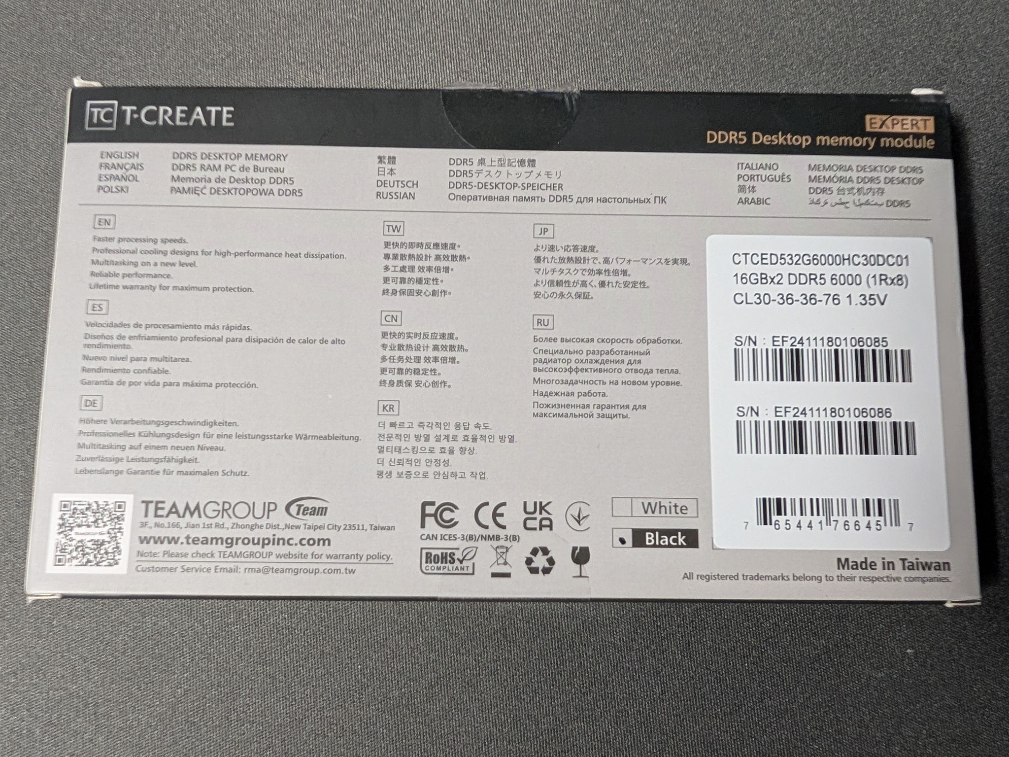TEAMGROUP T-Create Expert 32GB (2x16GB) DDR5 6000 CL30