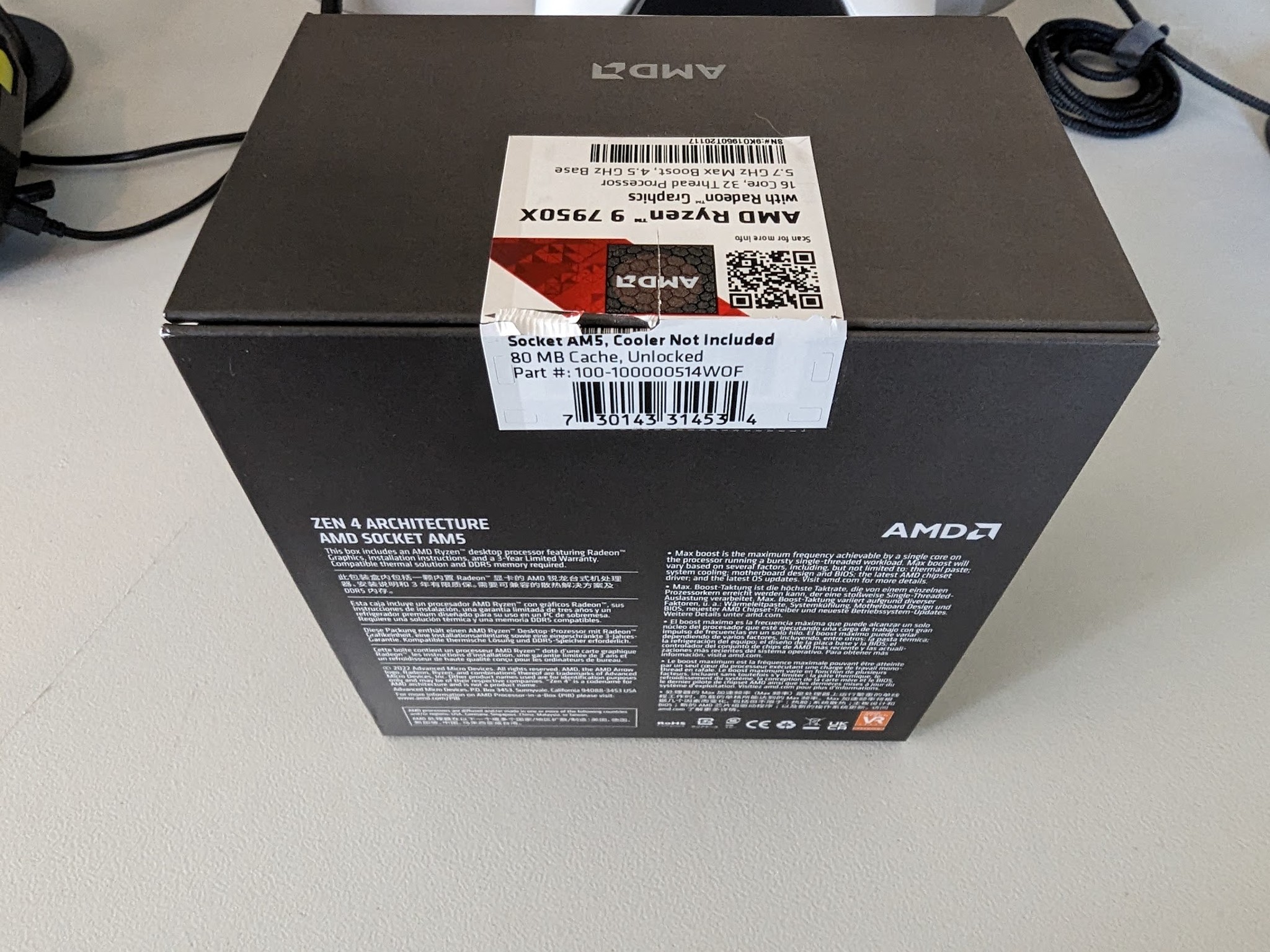 AMD Ryzen 9 7950X Desktop Processor/CPU - 16 Core/32 Thread