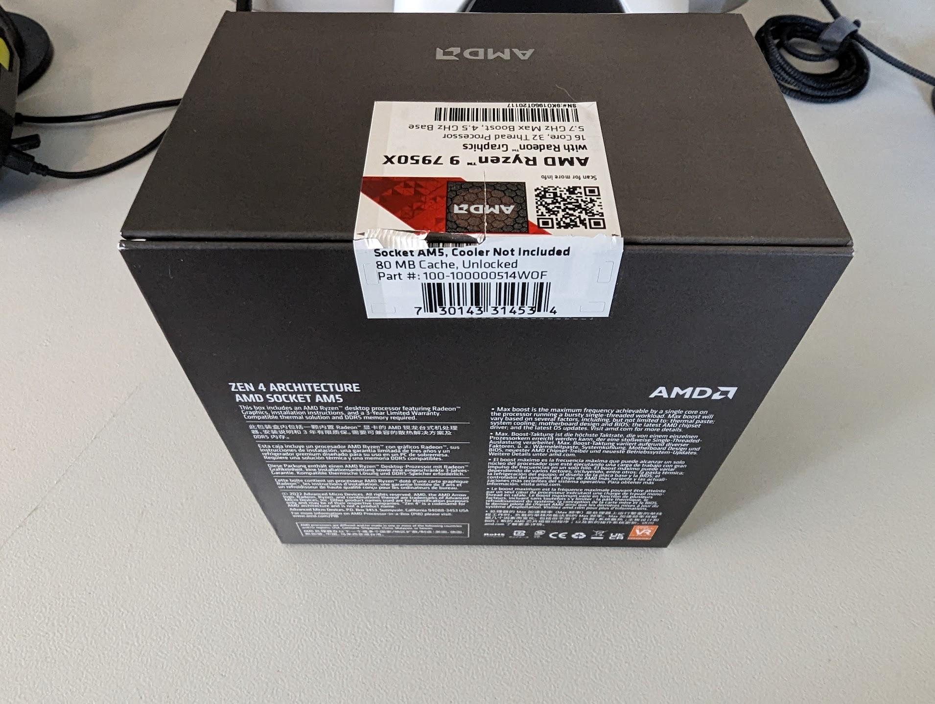 AMD Ryzen 9 7950X Desktop Processor/CPU - 16 Core/32 Thread