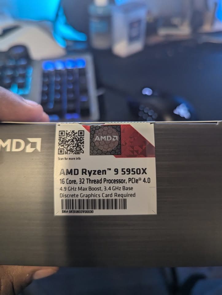 PERFECT CONDITION* AMD Ryzen 9 5950x W/CPU Cooler