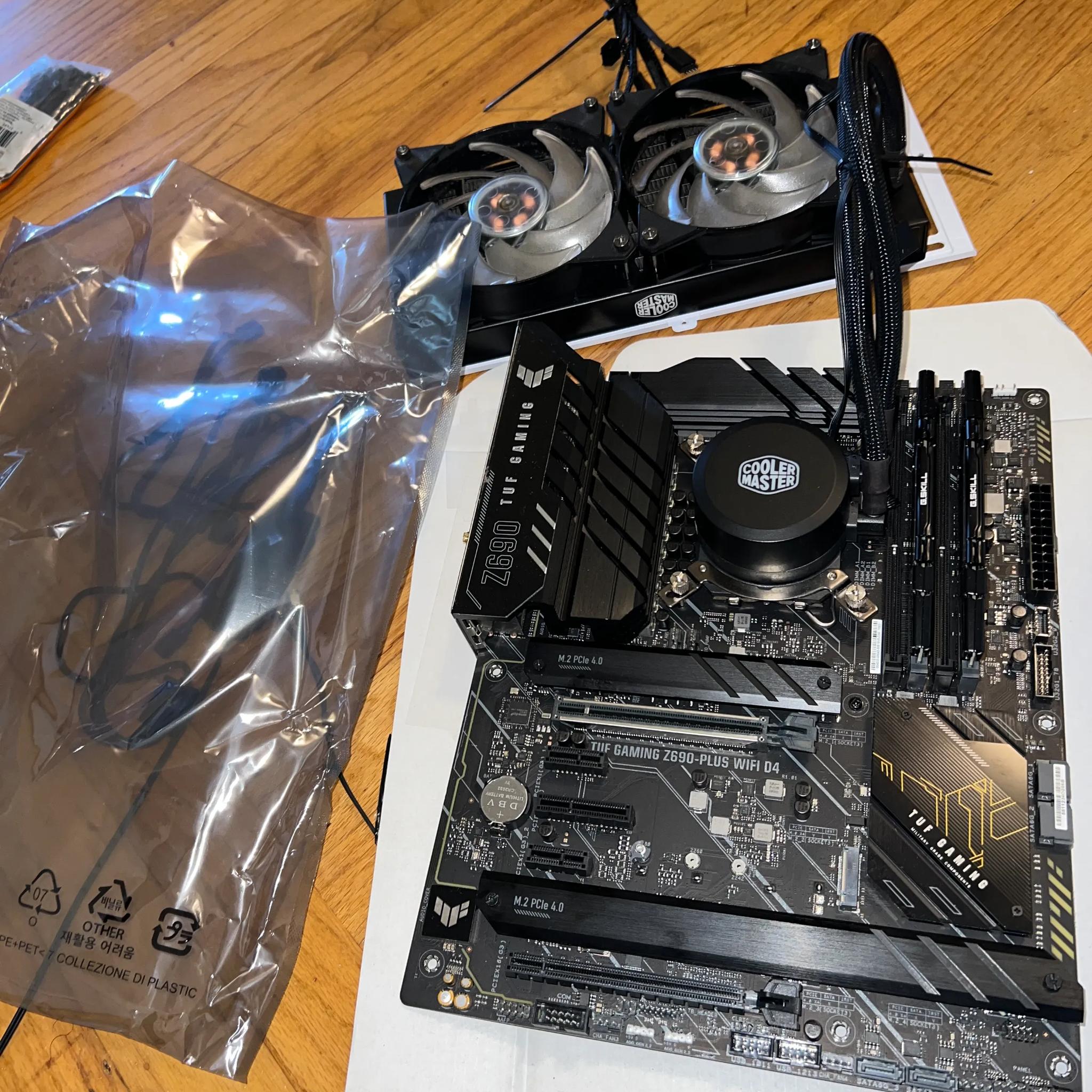 Motherboard, CPU, CPU AIO Cooler, RAM