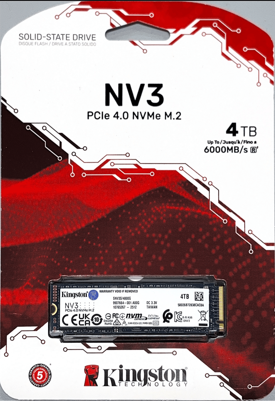 Kingston NV3 4TB - M.2-2280 - PCIe 4.0x4 - Brand New