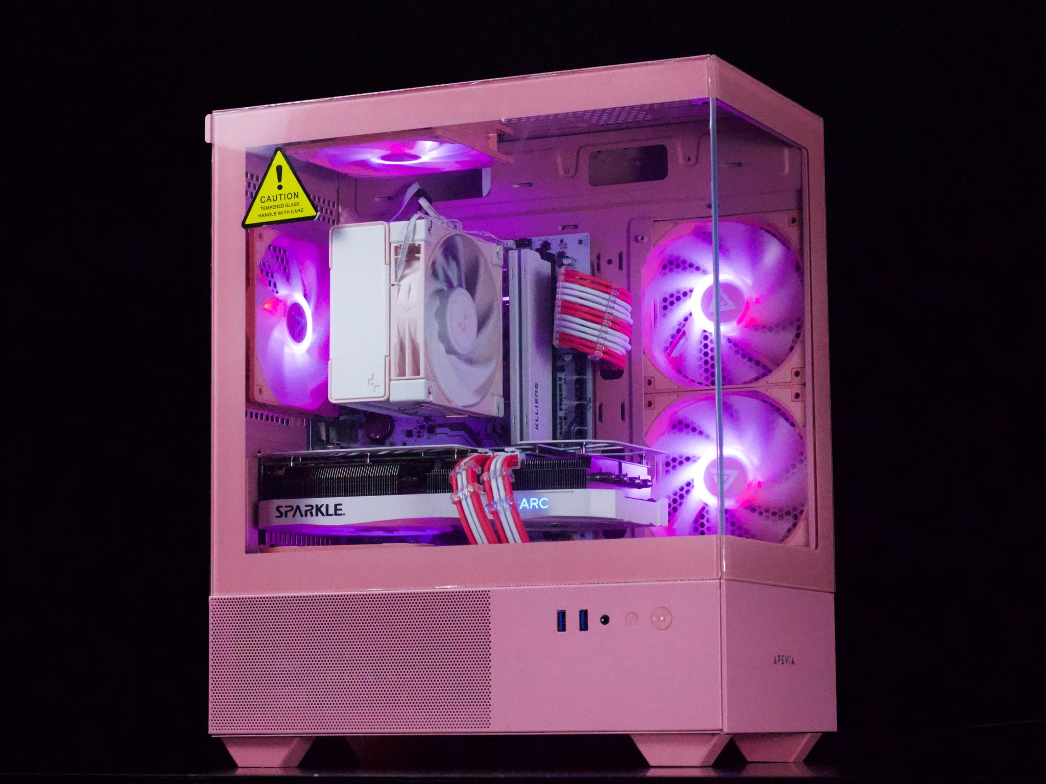 🎀 Pink Gaming PC 🎀 Intel Arc A750 🩷 Ryzen 5 5500 🩷 16GB DDR4 🩷 1TB NVMe SSD
