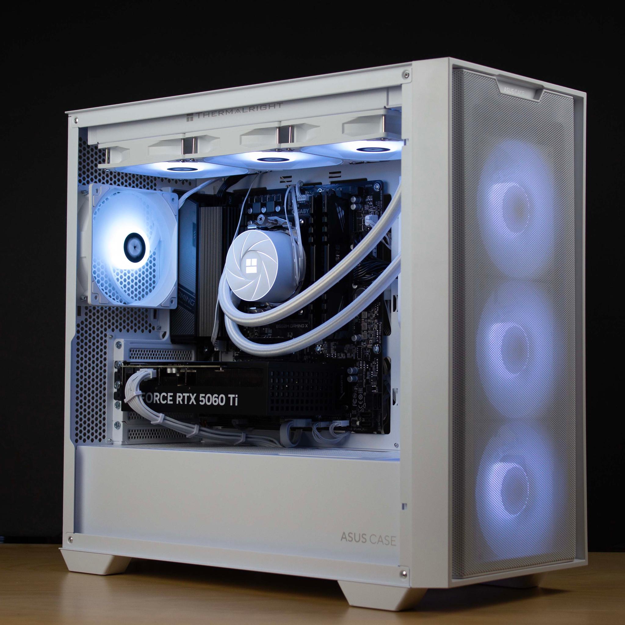 🧊❄️🧊 Clean Gaming PC – RTX 5060 TI, Ryzen 7 5700X, 32GB RAM, 1TB SSD - WiFi, BlueTooth 🧊❄️🧊
