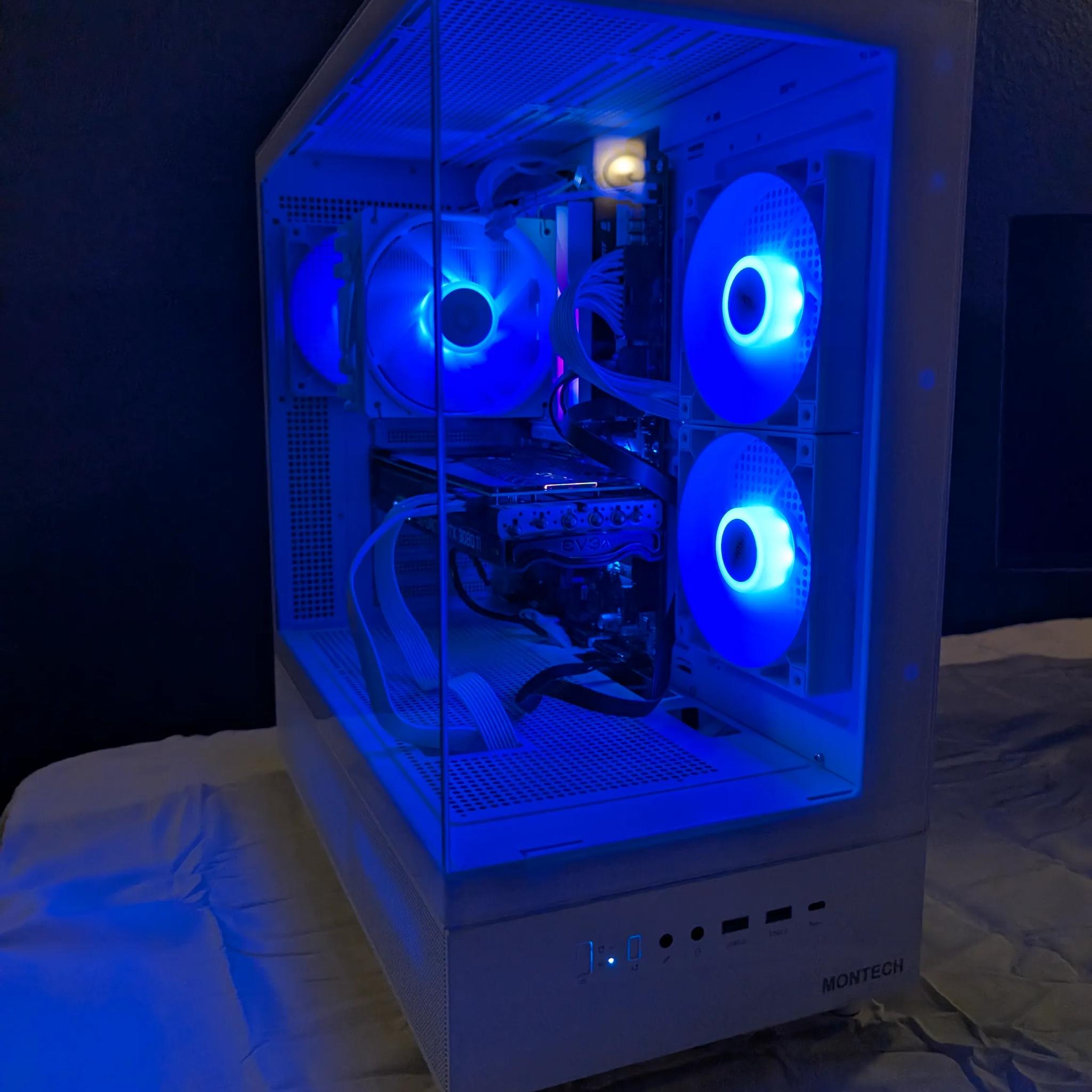 Custom White Gaming PC RTX 3080 Ti, Intel i9-12900K, 32GB DDR5 RAM, 1TB NVME SSD, Z790 Motherboard