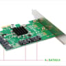 4 Port SATA III Expansion Card LP Bracket 6Gbps SATA 3.0 Controller PCI Express x1 Marvell 9215