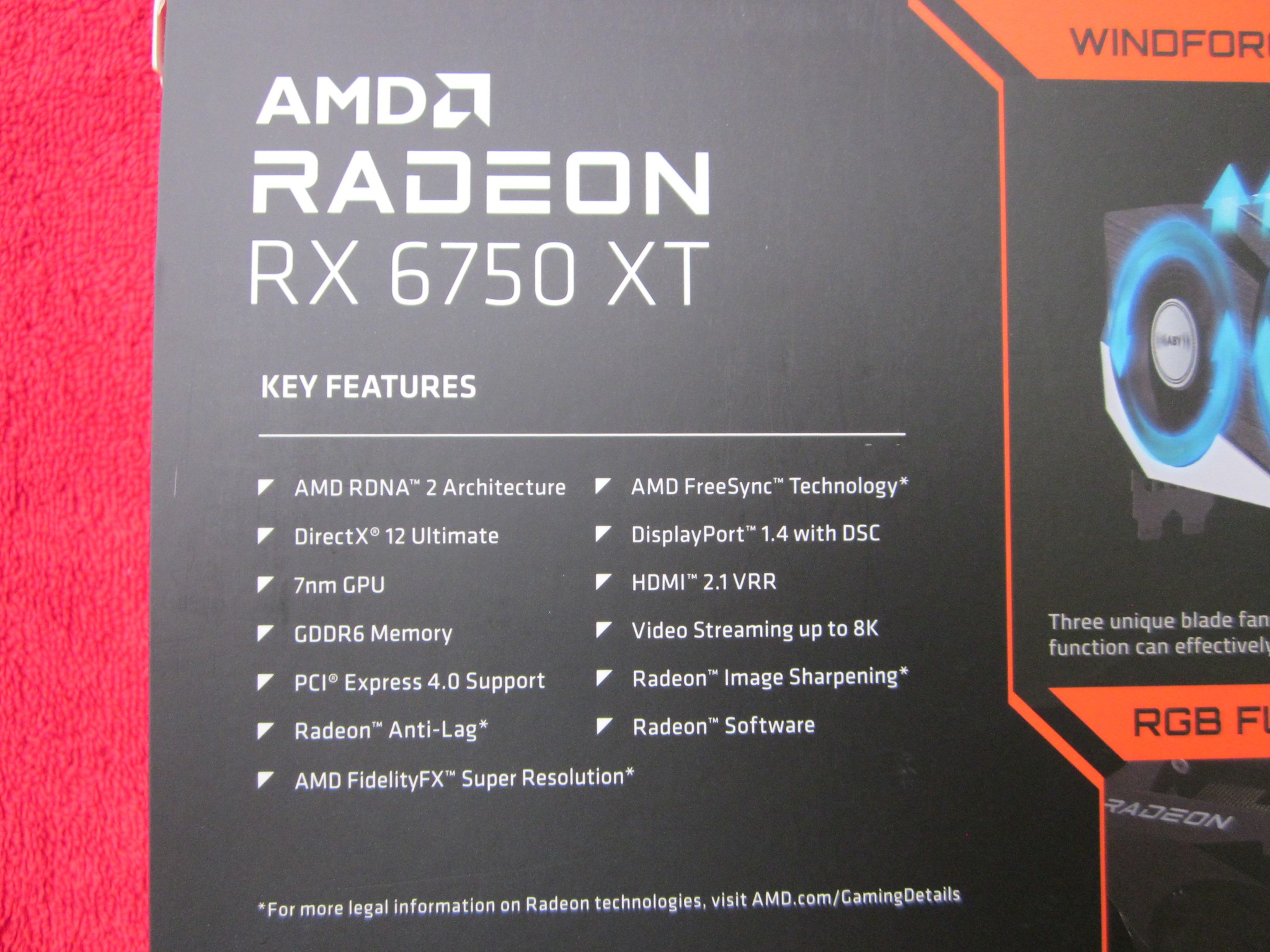 Gigabyte Gaming OC RX 6750 XT 12GB GDDR6 Graphics Card PCI Express 4.0